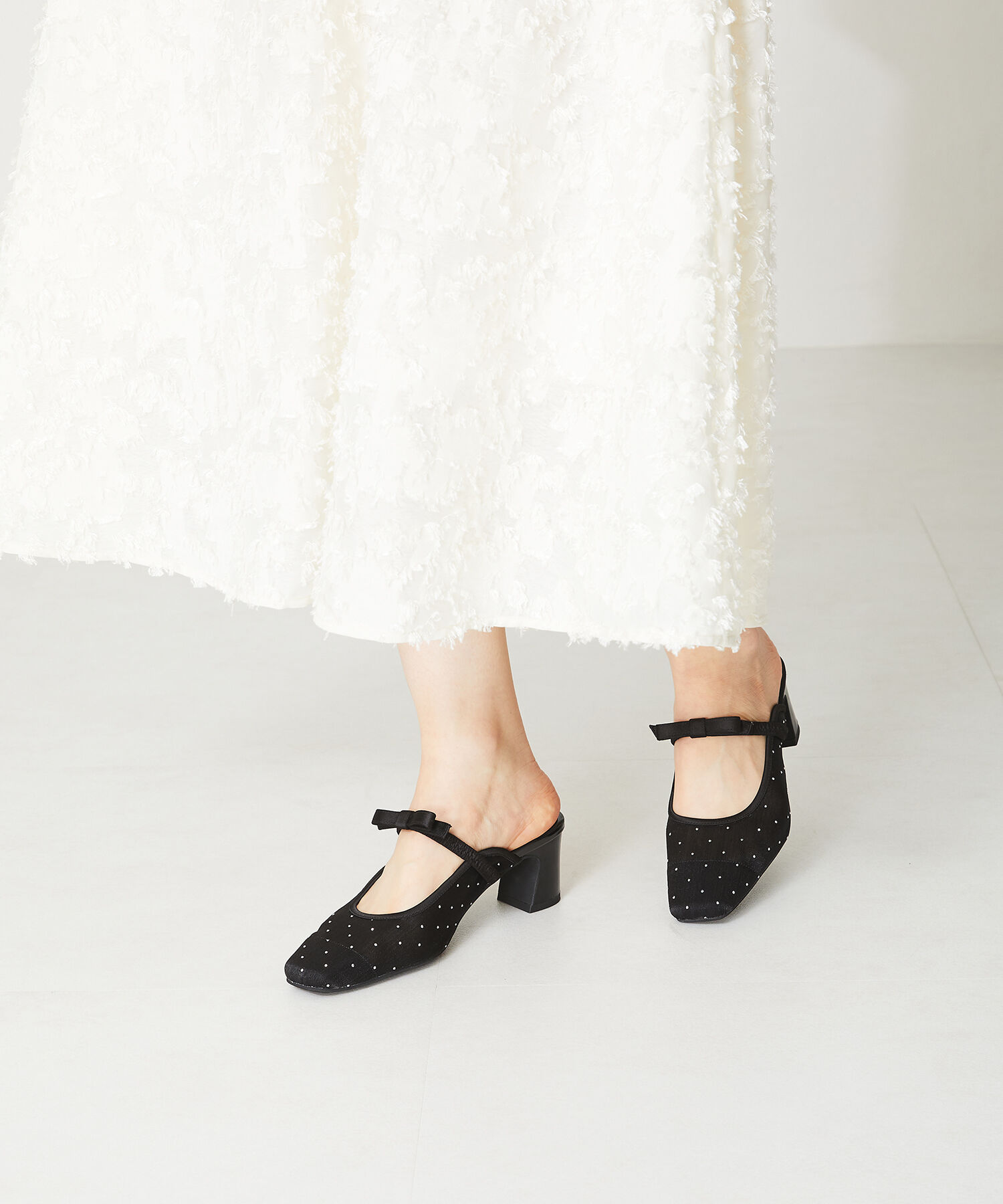 ORiental TRaffic「ラインストーンチュールミュール/41126」|パンプス|