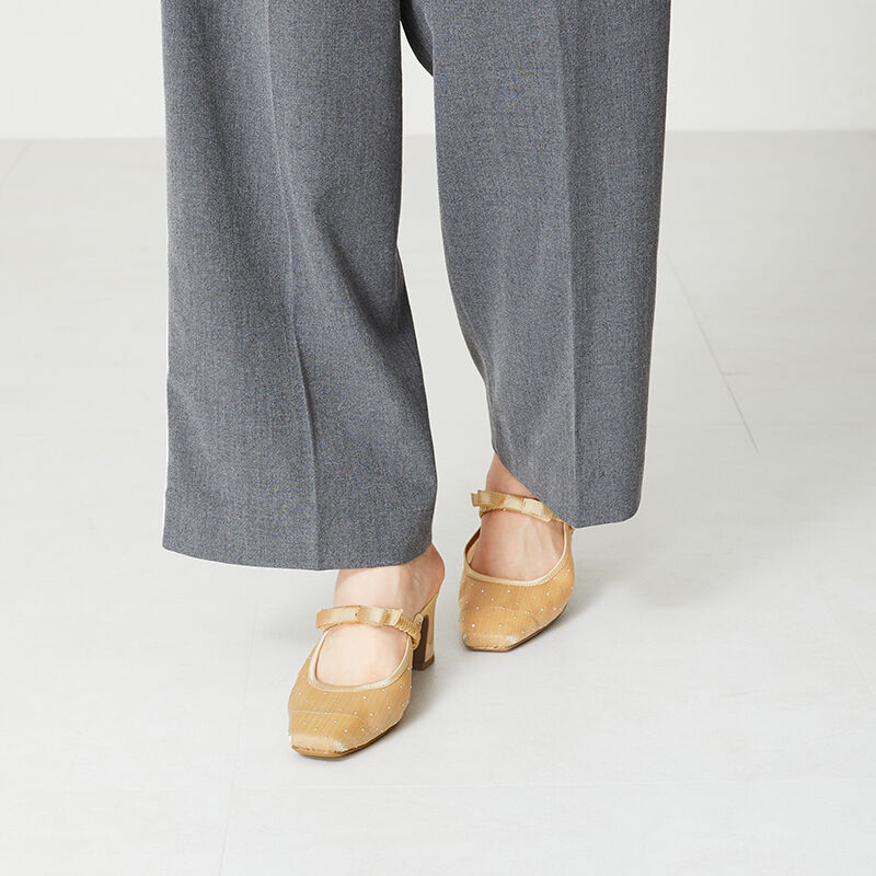 ORiental TRaffic「ラインストーンチュールミュール/41126」|パンプス|