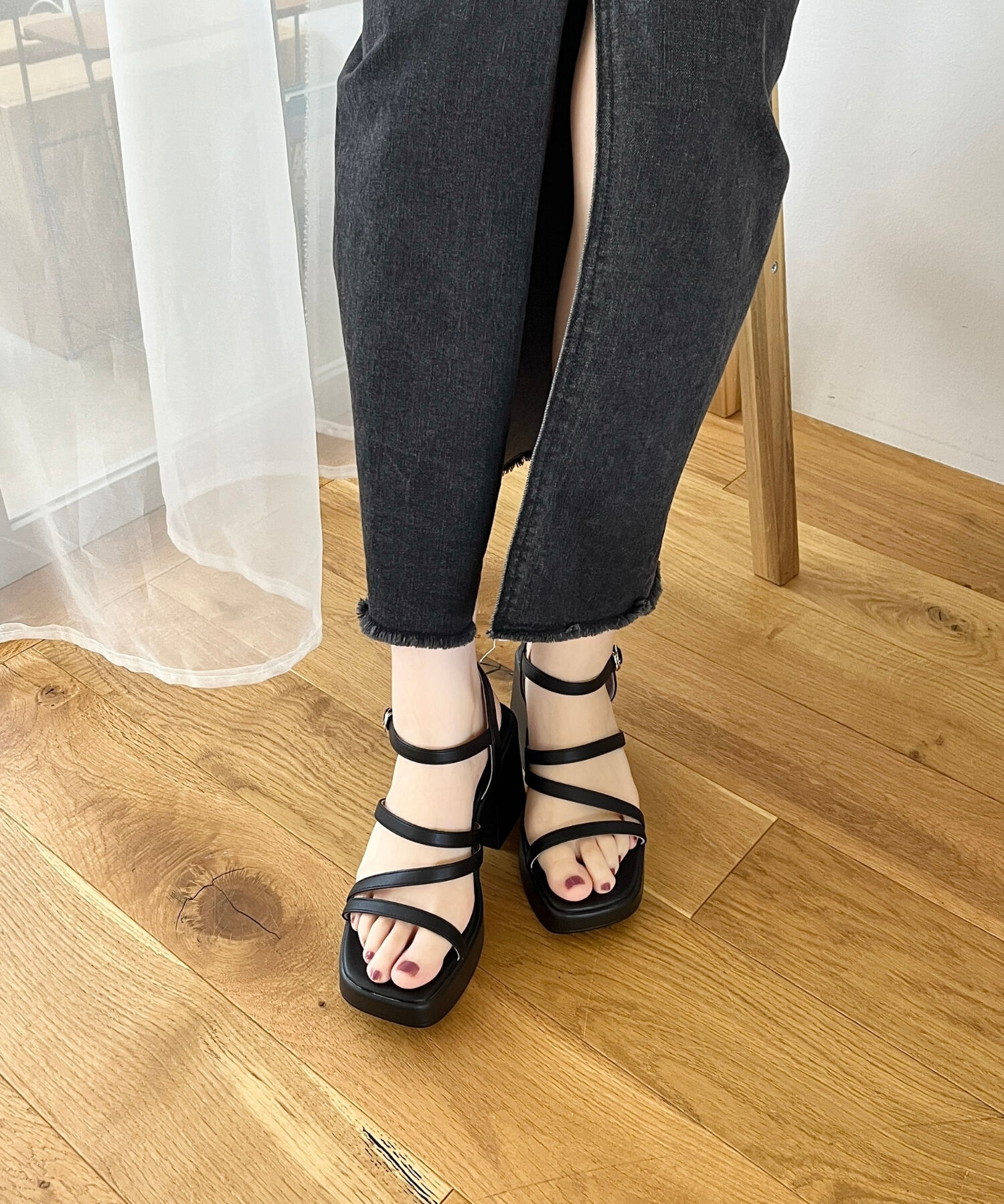 ORiental TRaffic「ナローストラップ厚底サンダル/41212」|サンダル|