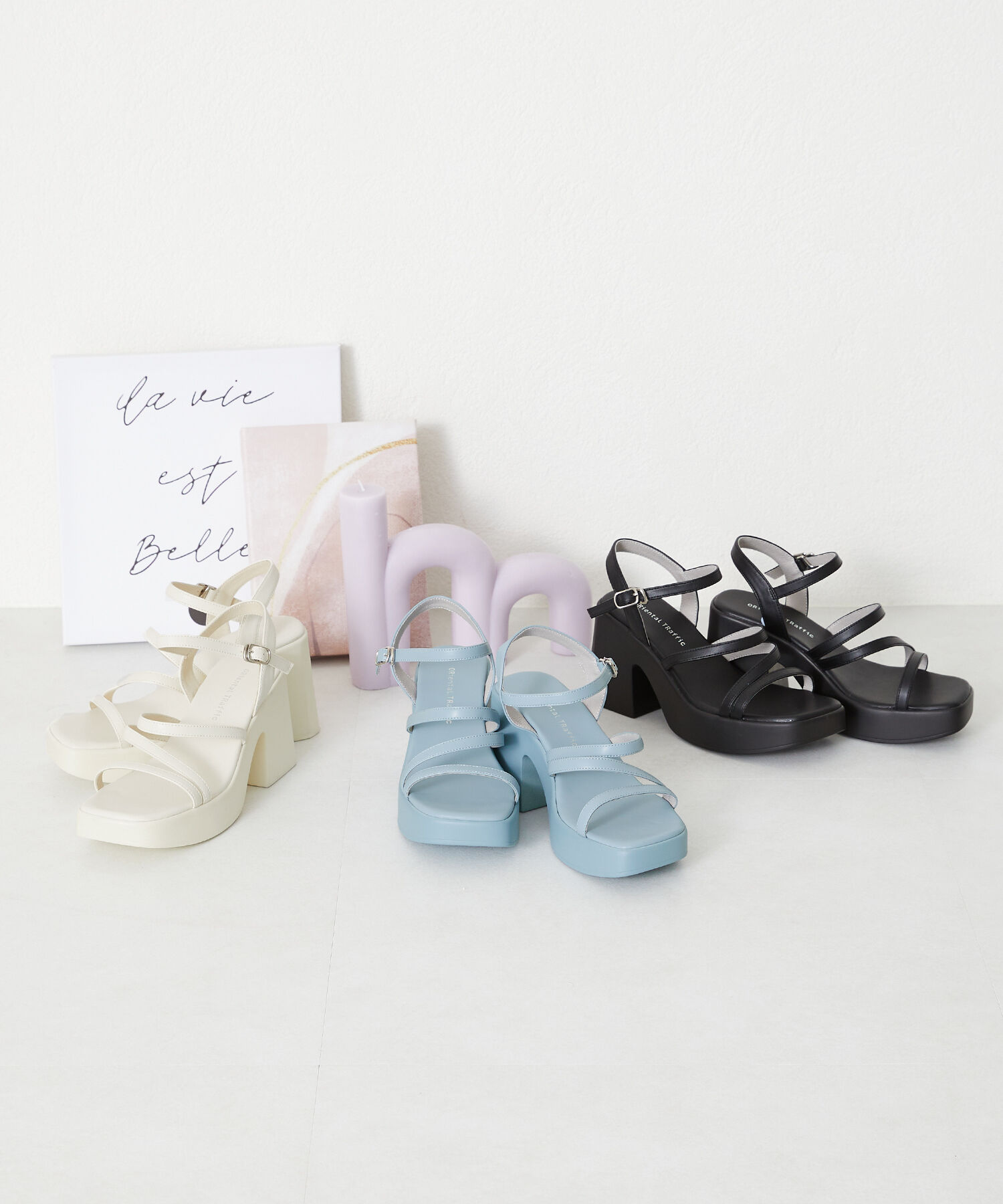 ORiental TRaffic「ナローストラップ厚底サンダル/41212」|サンダル|BLUE