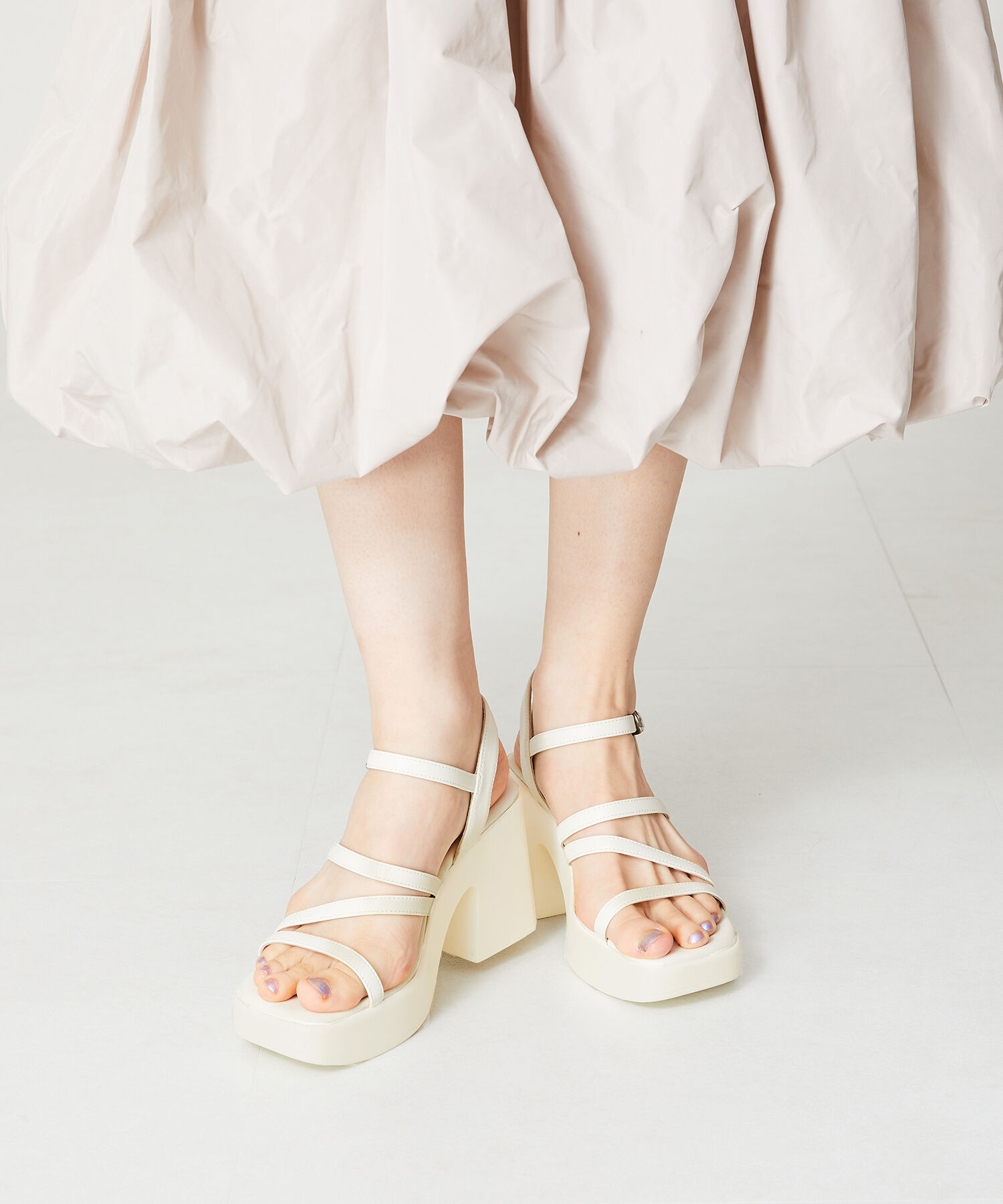 ORiental TRaffic「ナローストラップ厚底サンダル/41212」|サンダル|WHITE