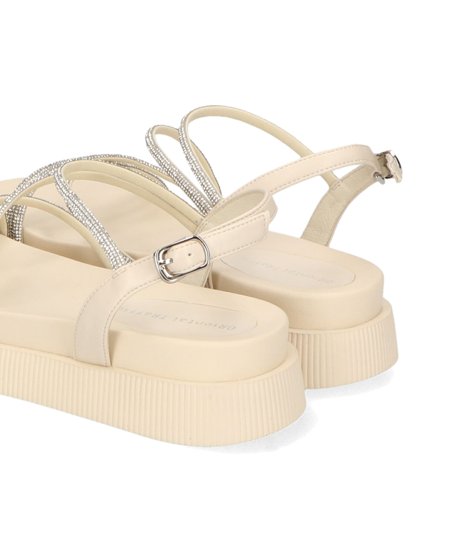 ORiental TRaffic「【追加】ラインストーンストラップサンダル/41217 サンダル 人気 トレンド 売れてる ラインストーン」|サンダル|