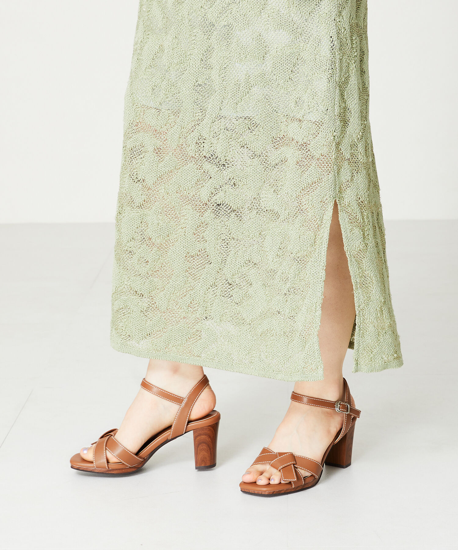 ORiental TRaffic「【アウトレット価格】ウッドヒールリボンサンダル/41221 サンダル トレンド　人気」|サンダル|