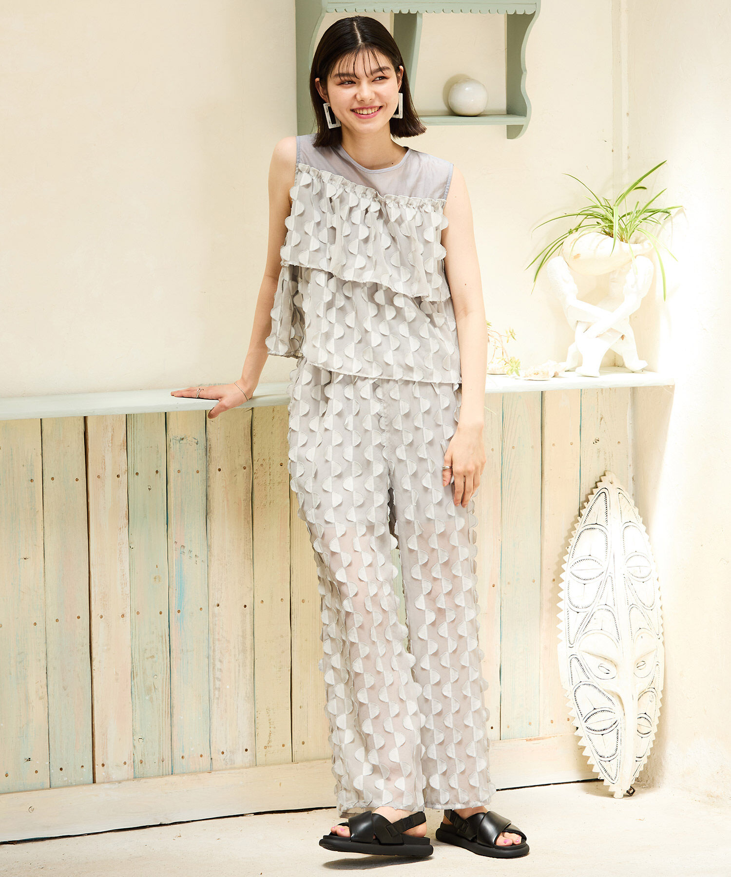 ORiental TRaffic「クロスベルトコンフォートサンダル/41240 サンダル フラット フィット 人気 売れてる トレンド」|サンダル|