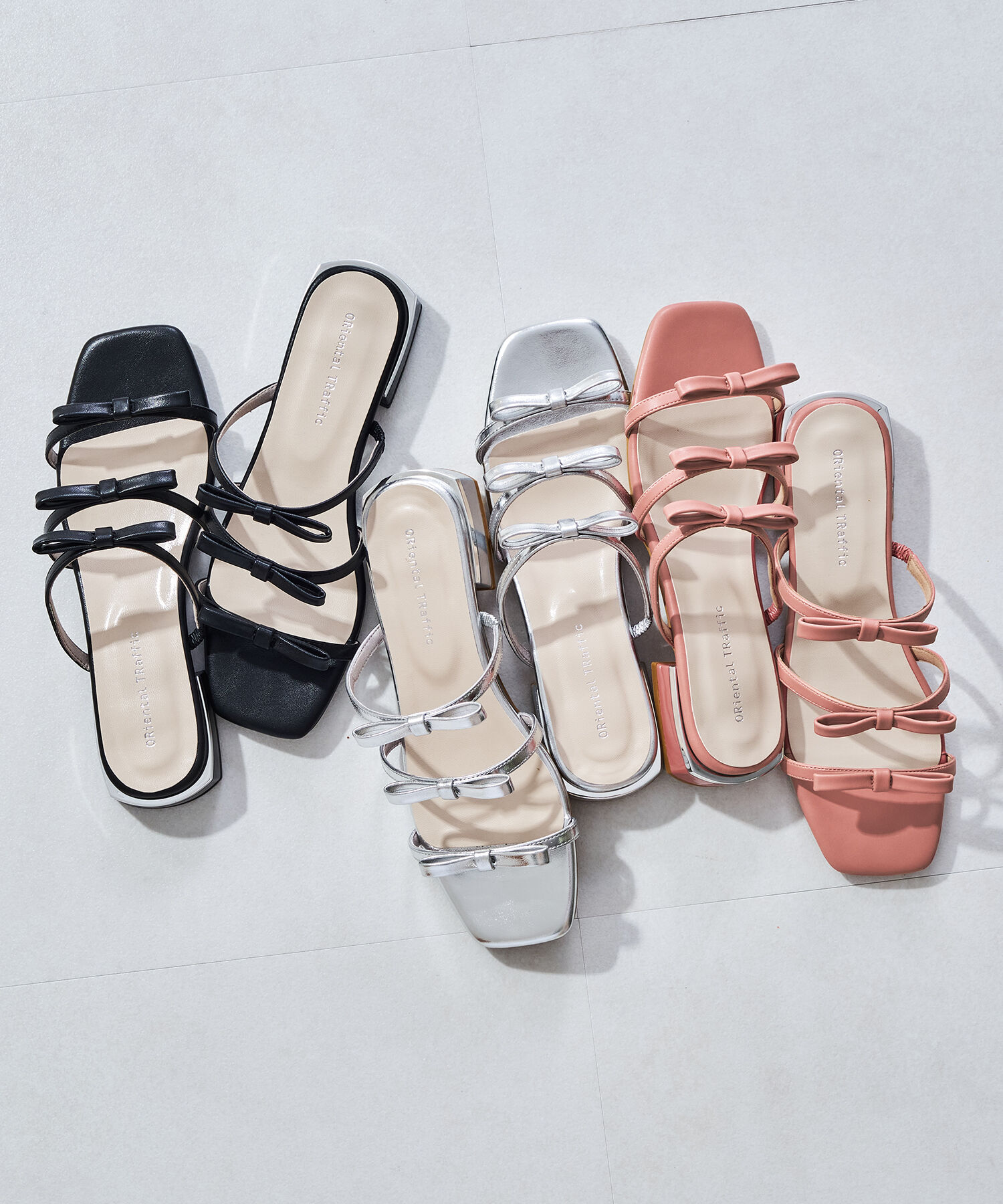 ORiental TRaffic「リボンストラップフラットサンダル/41247」|サンダル|BLACK