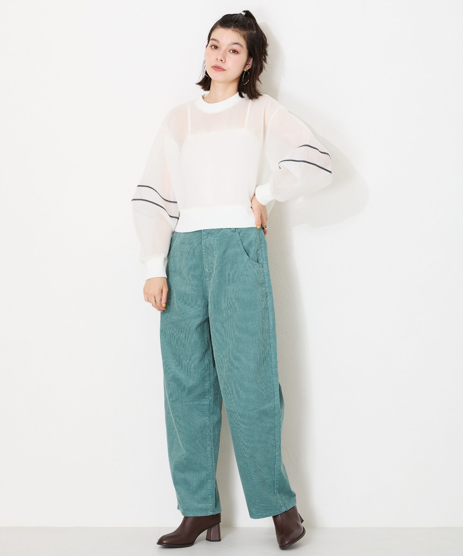 ORiental TRaffic「変形 ヒール ラウンドトゥ ショートブーツ /41405 太ヒール ヒール6.3ｃｍ」|ショートブーツ|