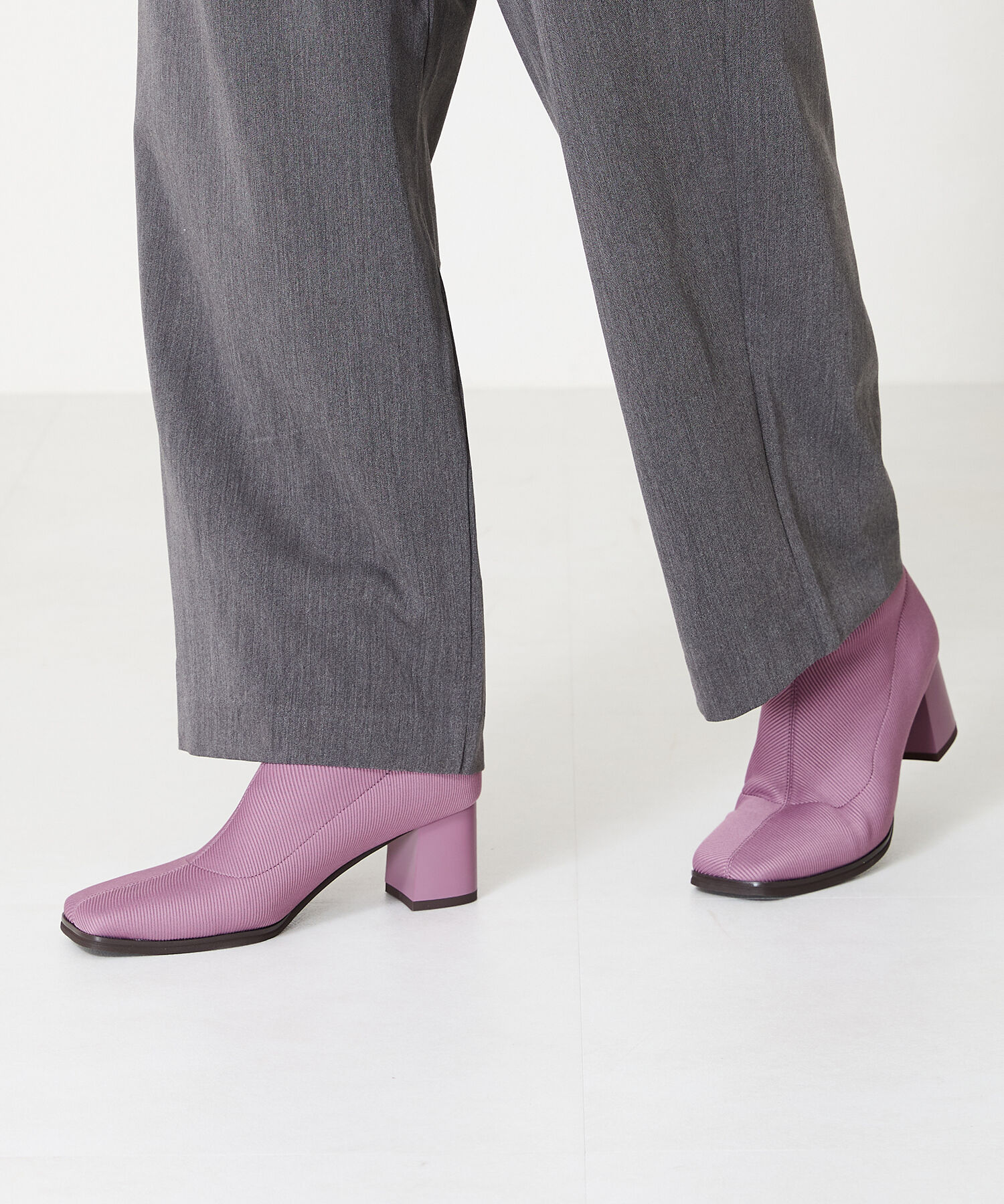 ORiental TRaffic「スクエアトゥ ニットブーツ /41407 柔らかい」|ショートブーツ|