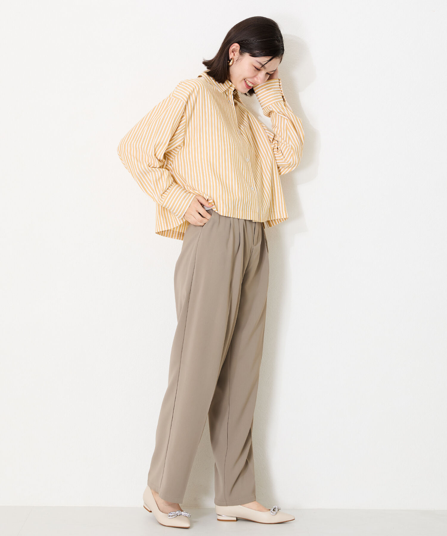 ORiental TRaffic「【トレンド】ビジューリボンフラットパンプス/41310 人気 トレンド パンプス 売れてる 上品」|パンプス|