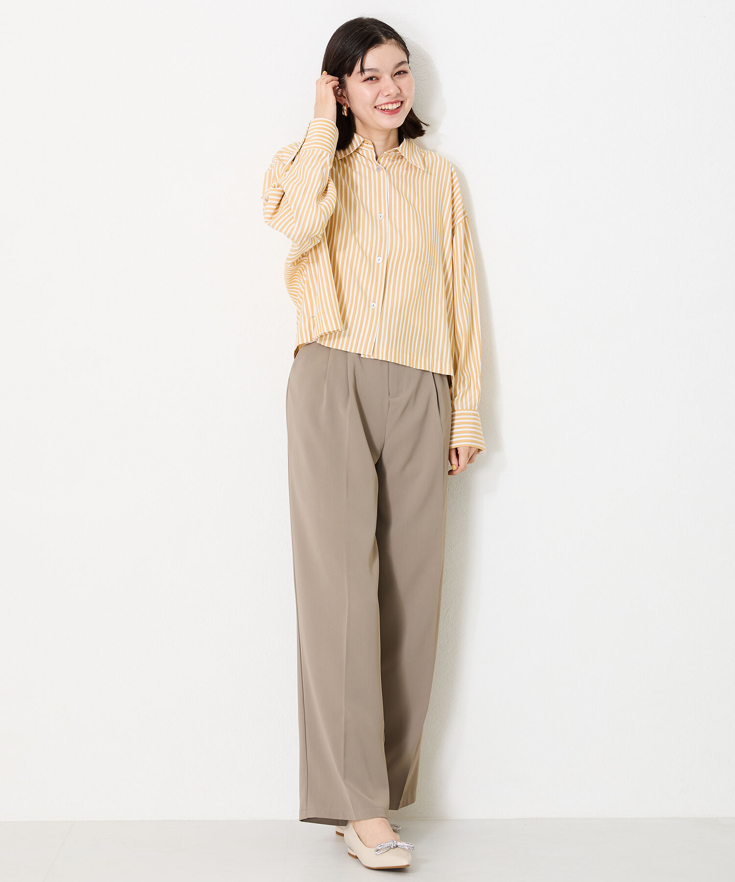 ORiental TRaffic「【トレンド】ビジューリボンフラットパンプス/41310 人気 トレンド パンプス 売れてる 上品」|パンプス|