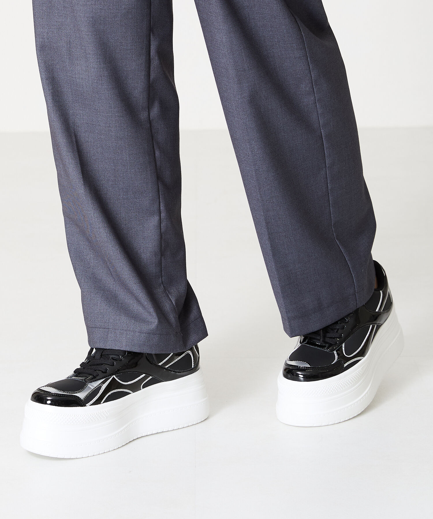 ORiental TRaffic「【トレンド】メタリックラインボリュームソールスニーカー/OT3740 厚底 スニーカー」|スニーカー|