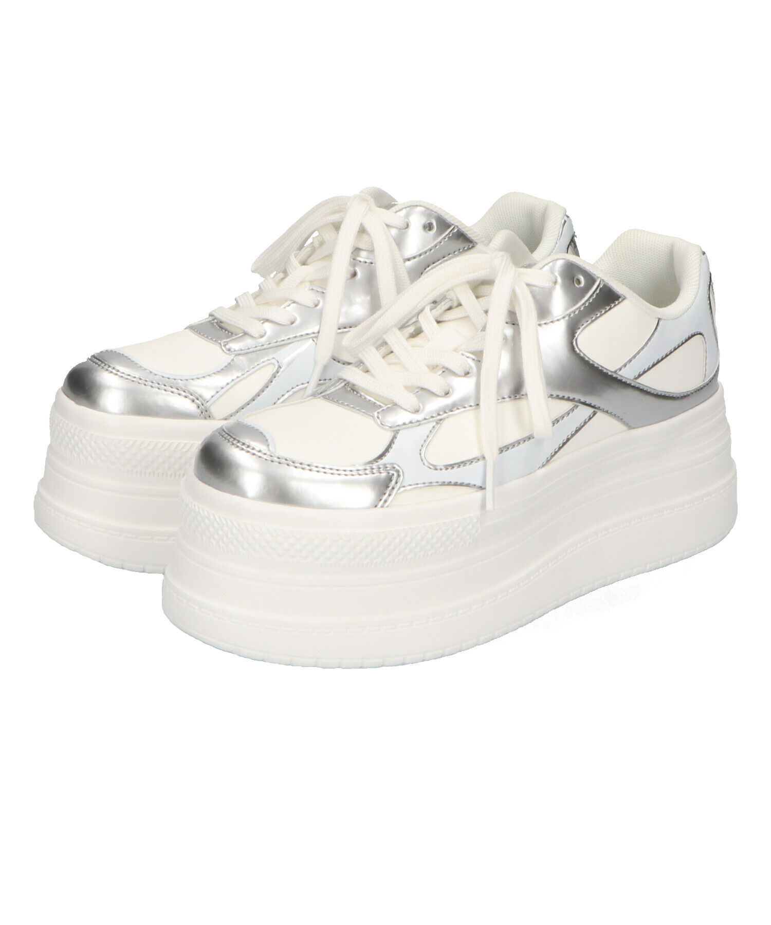 ORiental TRaffic「【トレンド】メタリックラインボリュームソールスニーカー/OT3740 厚底 スニーカー」|スニーカー|