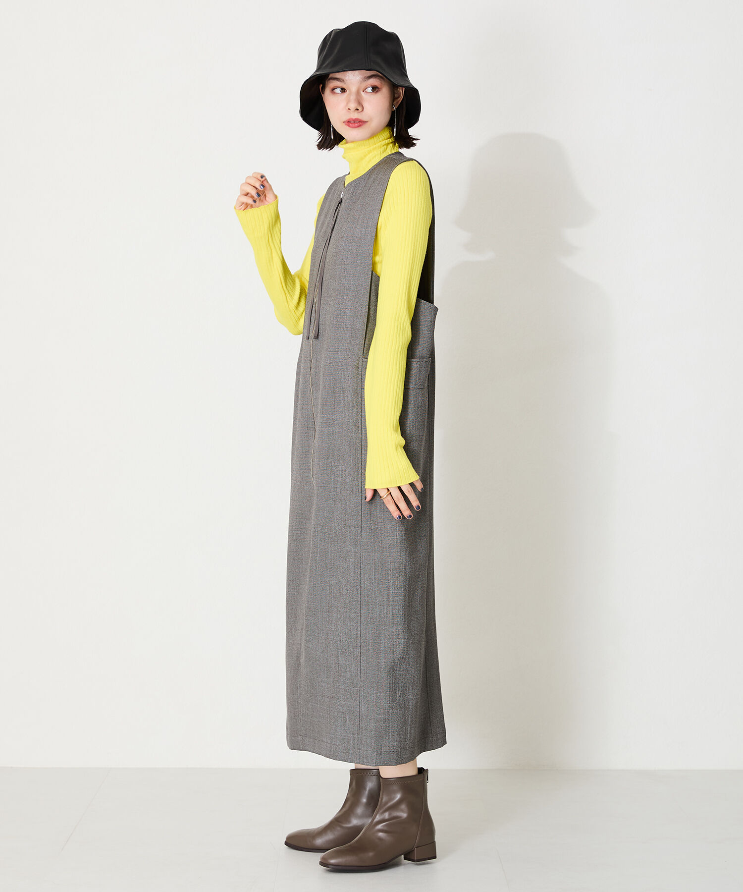 WA Oriental TRaffic「●2024秋冬新作●バックジップスクエアトゥストレッチブーツ/42403」|ショートブーツ|