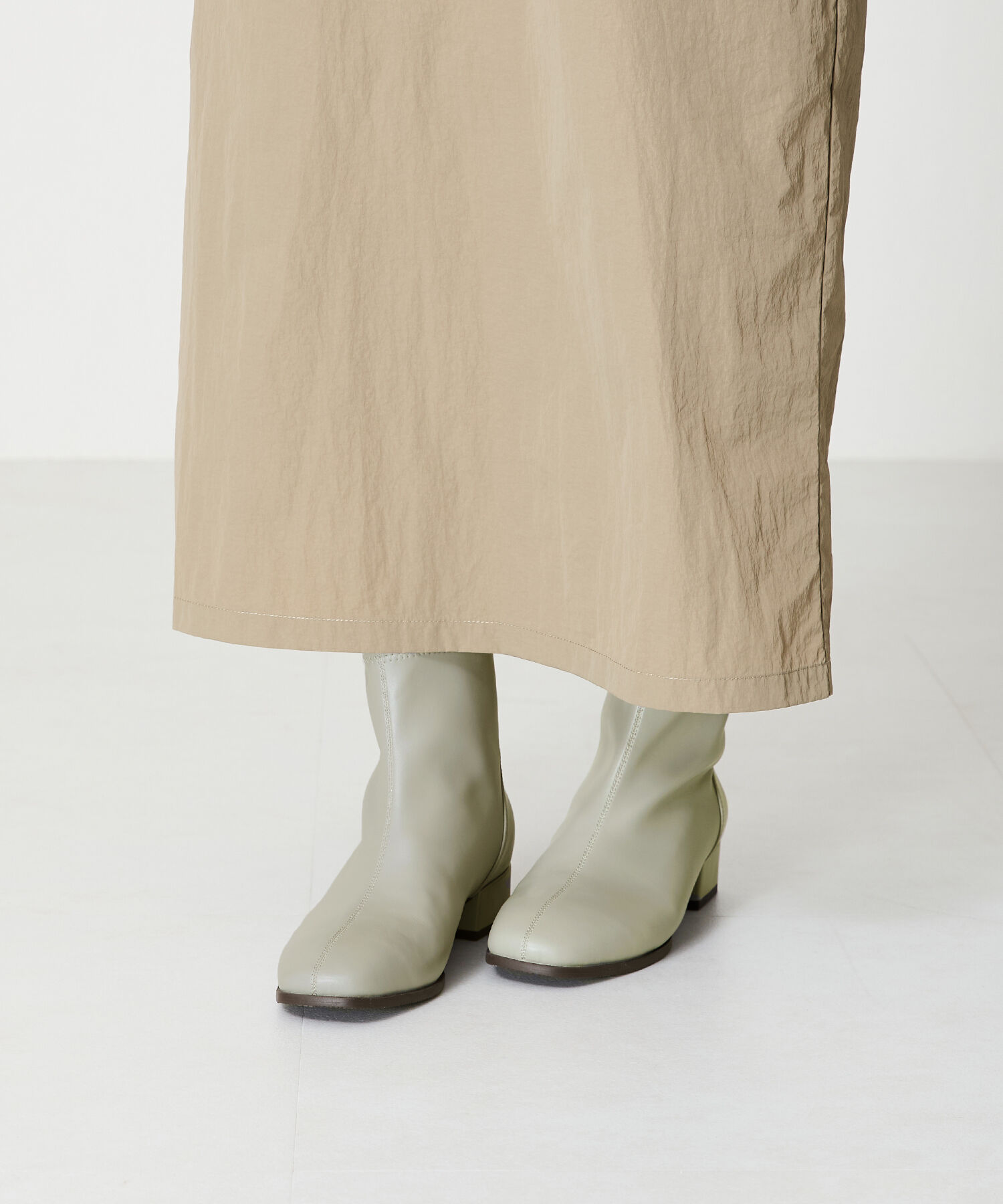 WA Oriental TRaffic「●2024秋冬新作●バックジップスクエアトゥストレッチブーツ/42403」|ショートブーツ|