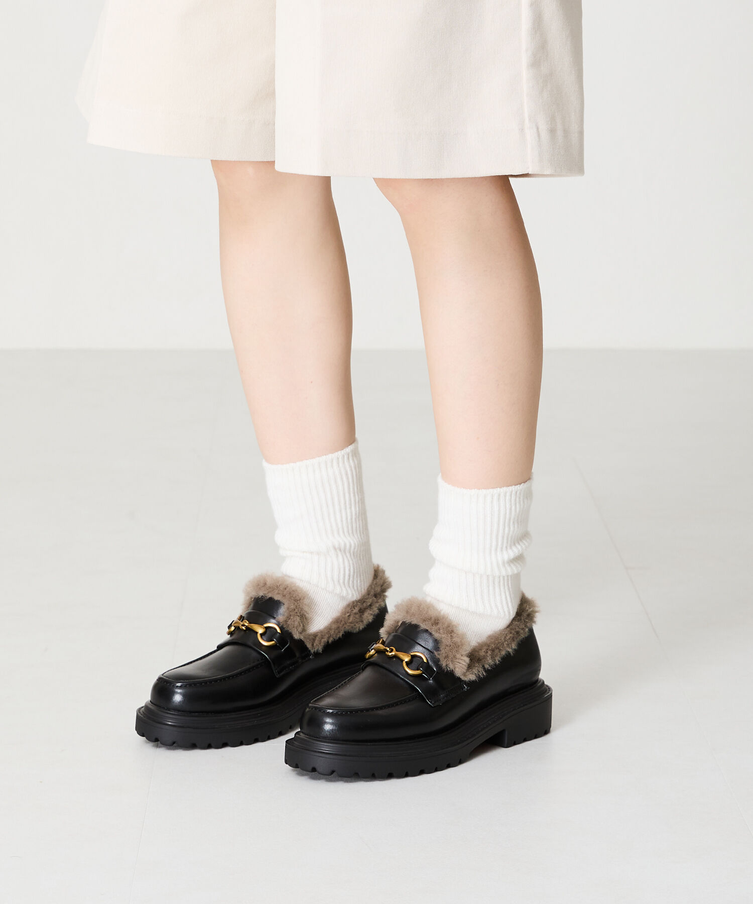 ORiental TRaffic「●2024秋冬新作●ビットモチーフファーローファー/41313」|ローファー|