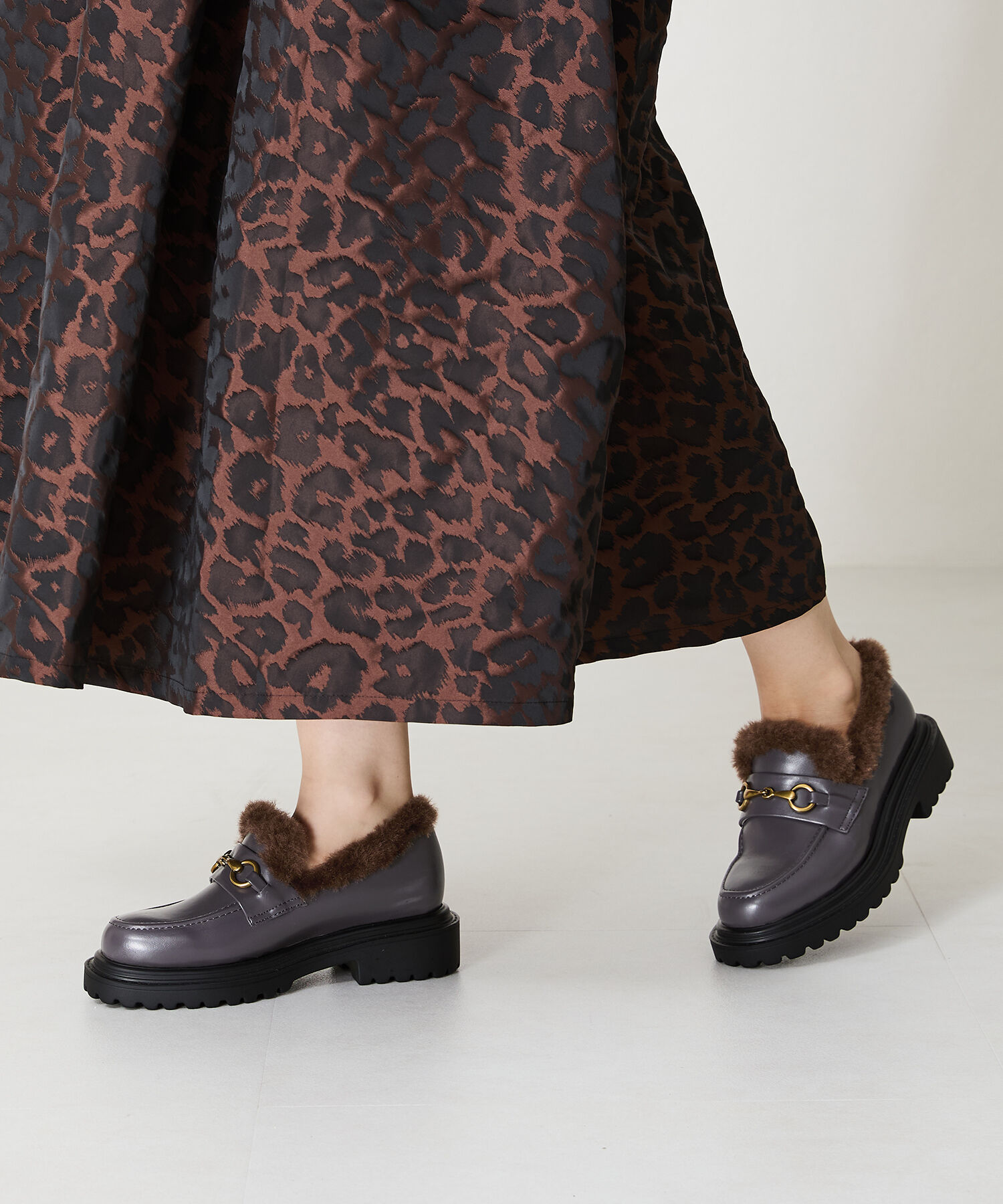 ORiental TRaffic「●2024秋冬新作●ビットモチーフファーローファー/41313」|ローファー|