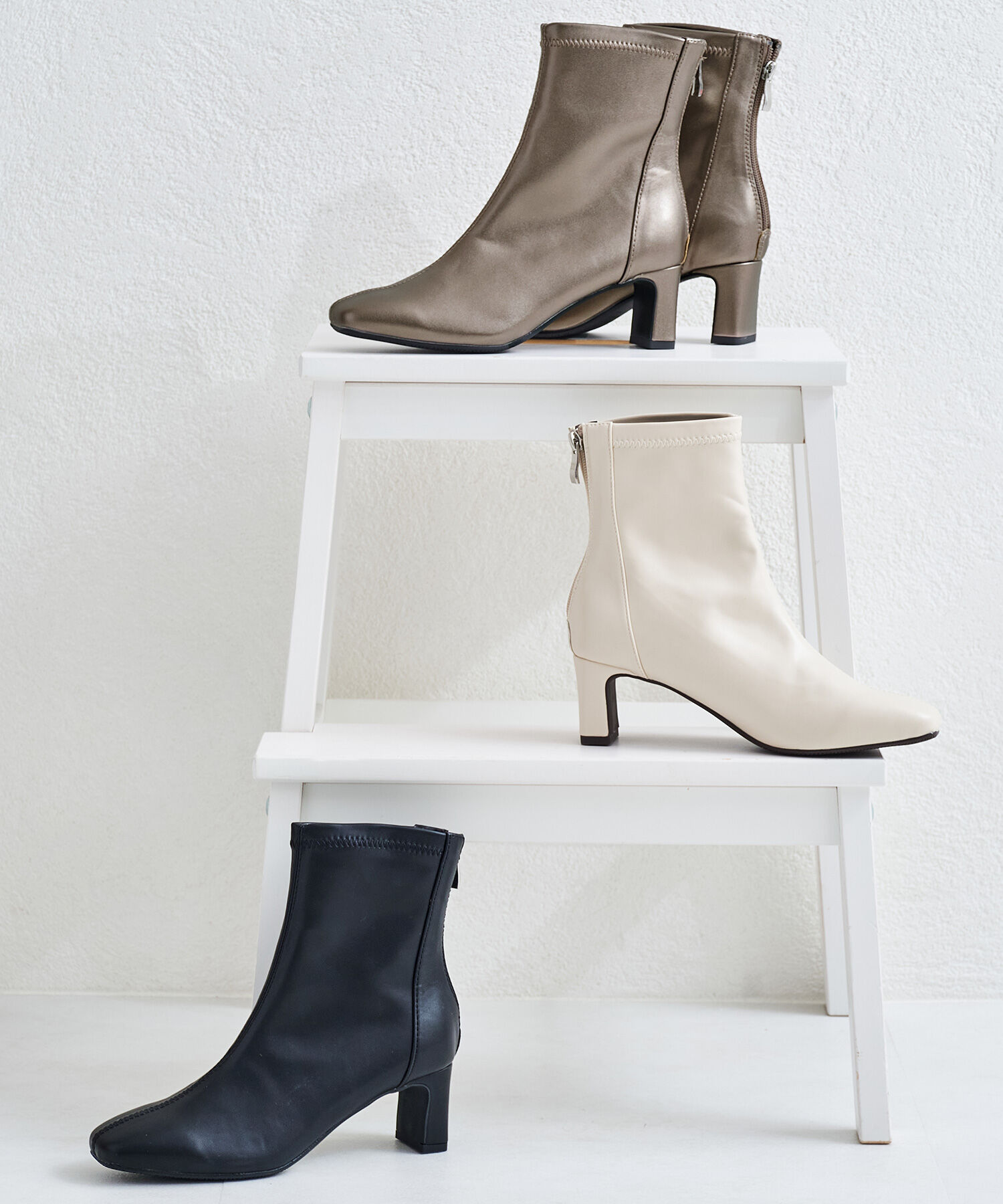 ORiental TRaffic「●2024秋冬新作●ストレッチヒールバックジップブーツ/41406」|ショートブーツ|