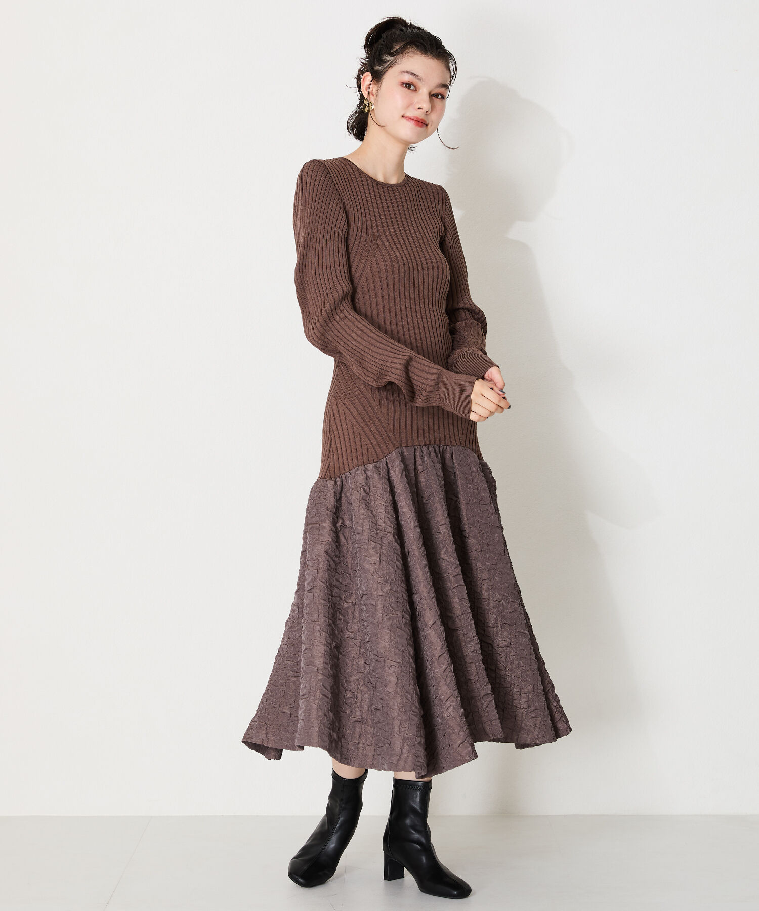 ORiental TRaffic「●2024秋冬新作●ストレッチヒールバックジップブーツ/41406」|ショートブーツ|