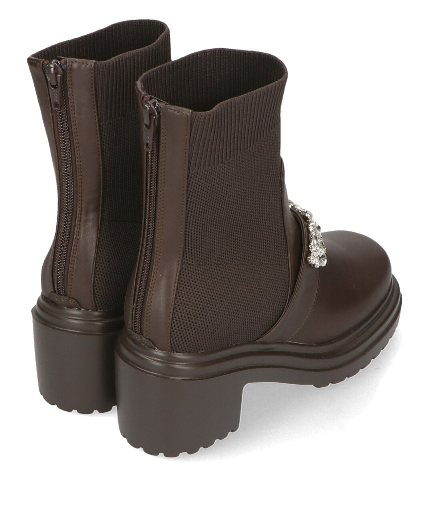 ORiental TRaffic「●2024秋冬新作●ビジューベルトニットドッキングブーツ/41415」|ショートブーツ|