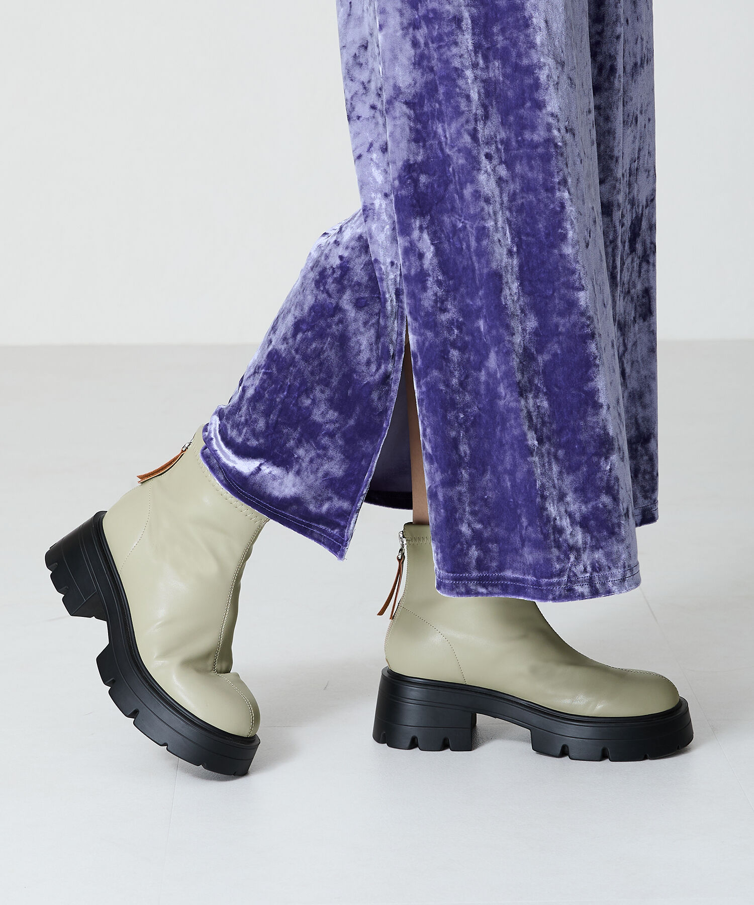 ORiental TRaffic「●2024秋冬新作●ソフトレザー厚底ショートブーツ/41416」|ショートブーツ|GREEN