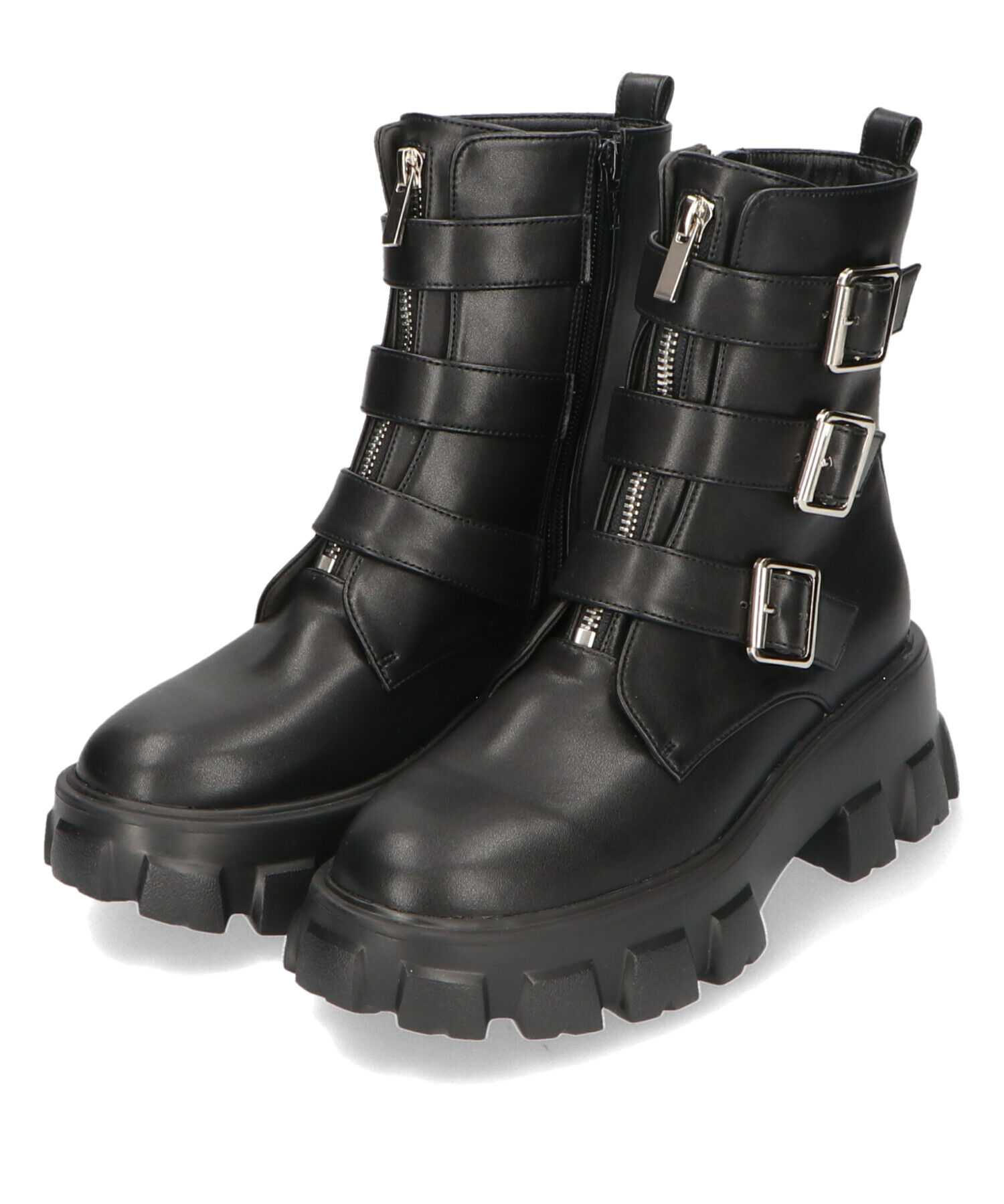 ORiental TRaffic「●2024秋冬新作●ジップデザインベルトバックルブーツ/41417」|ショートブーツ|