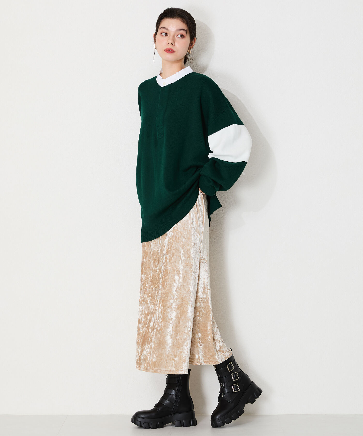 ORiental TRaffic「●2024秋冬新作●ジップデザインベルトバックルブーツ/41417」|ショートブーツ|