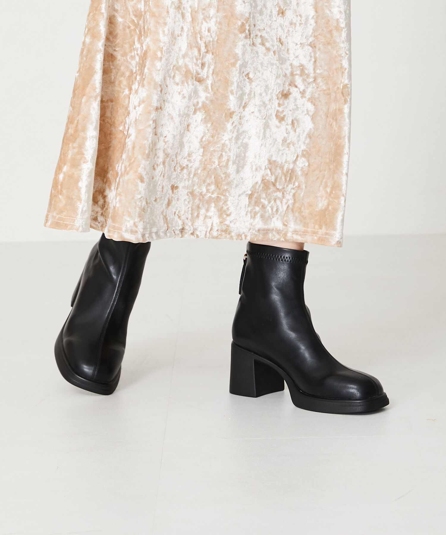 ORiental TRaffic「●2024秋冬新作●オブリークトゥバックジップブーツ/41420」|ショートブーツ|