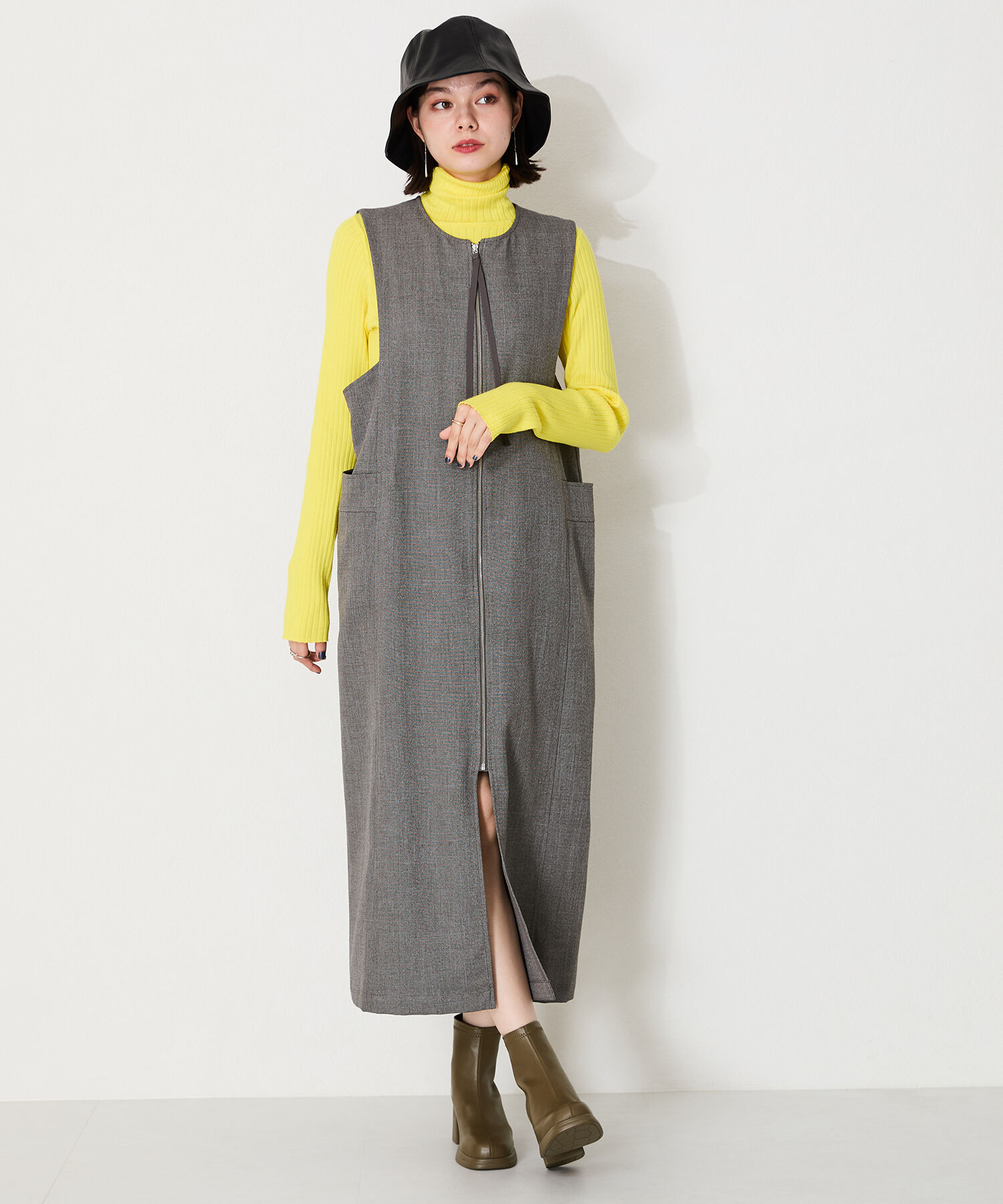 ORiental TRaffic「●2024秋冬新作●オブリークトゥバックジップブーツ/41420」|ショートブーツ|