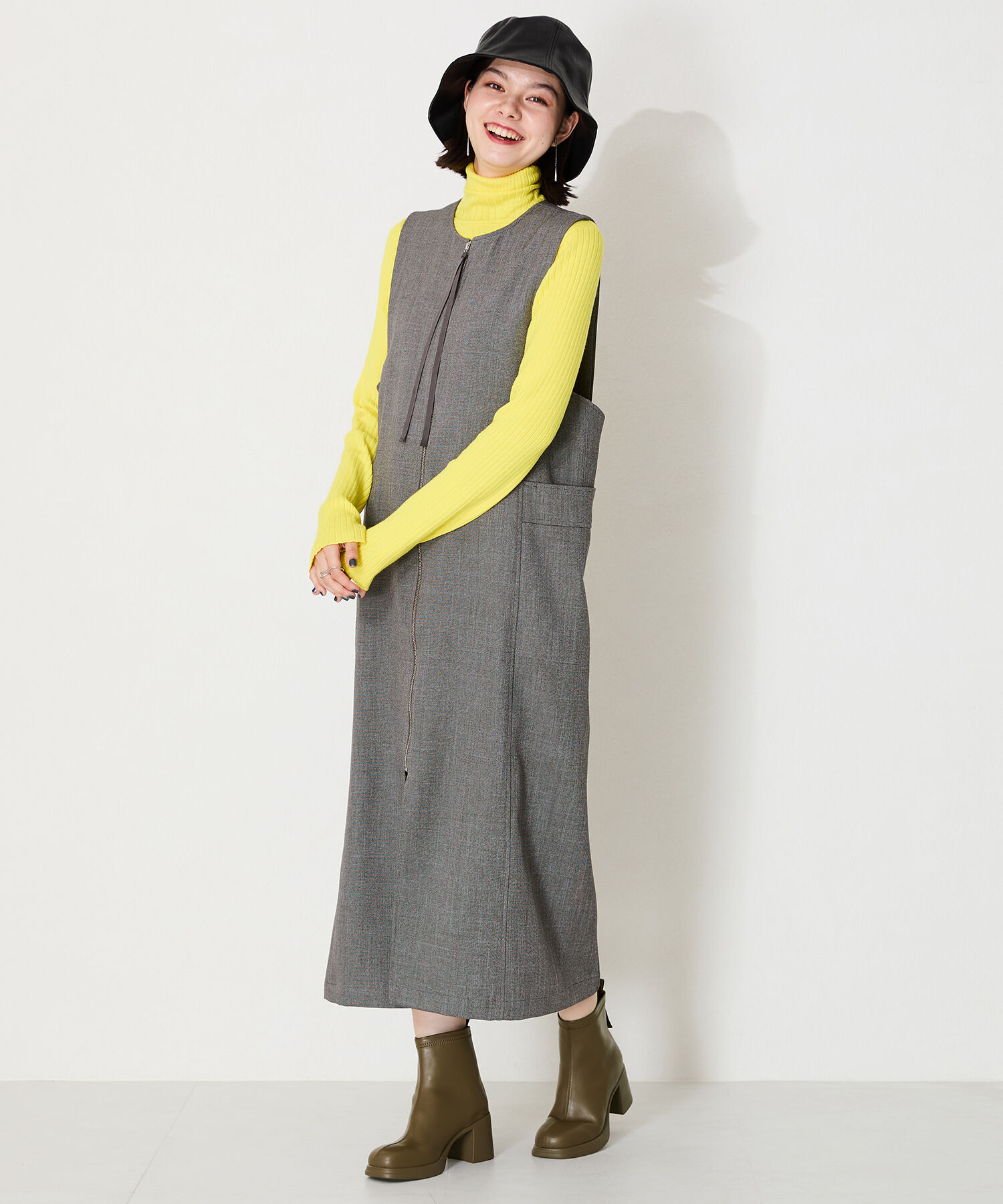 ORiental TRaffic「●2024秋冬新作●オブリークトゥバックジップブーツ/41420」|ショートブーツ|