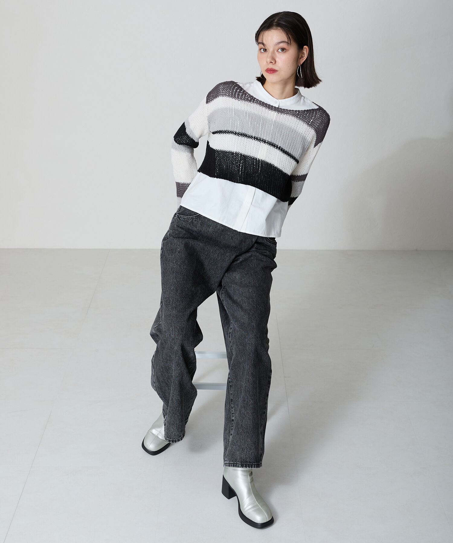 ORiental TRaffic「●2024秋冬新作●オブリークトゥバックジップブーツ/41420」|ショートブーツ|