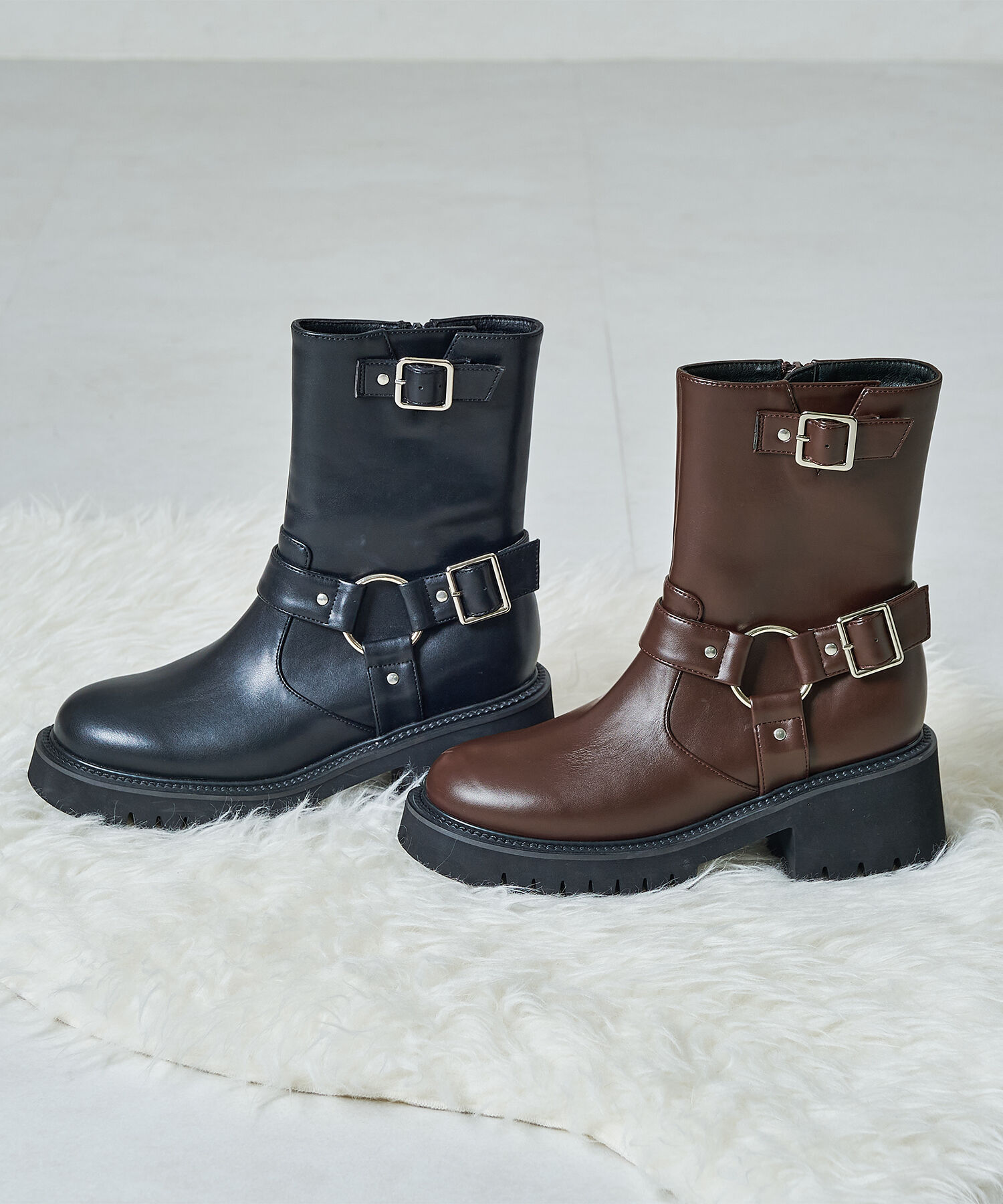 ORiental TRaffic「●2024秋冬新作●エンジニアミドルブーツ/41421」|ショートブーツ|