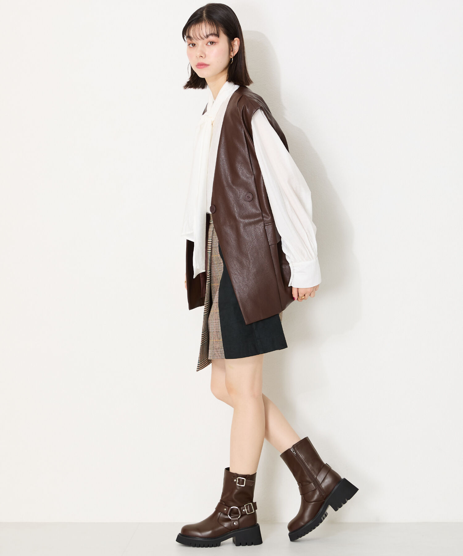 ORiental TRaffic「●2024秋冬新作●エンジニアミドルブーツ/41421」|ショートブーツ|