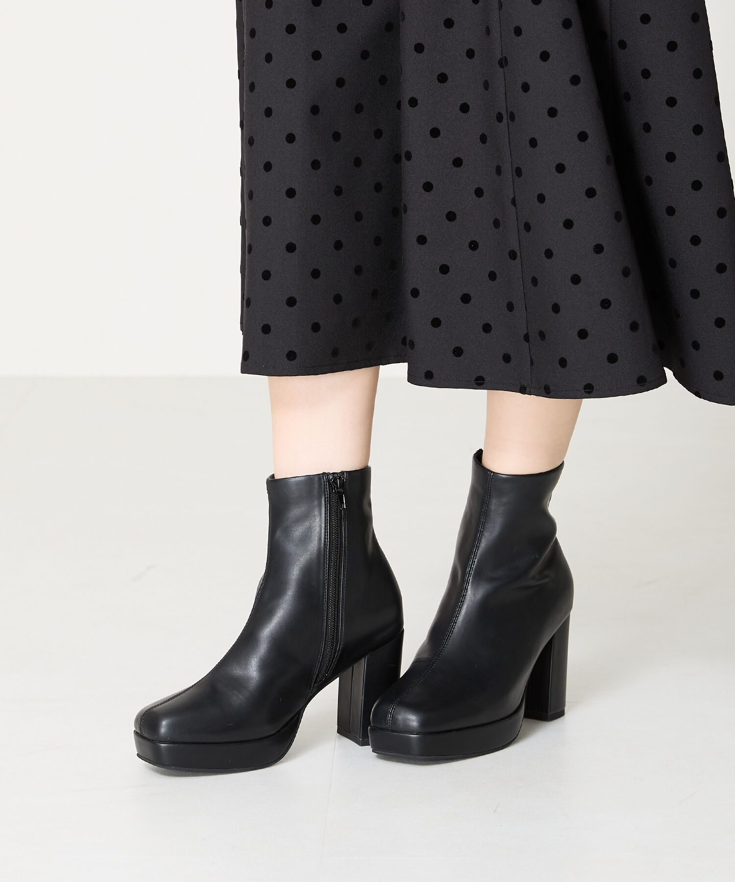 ORiental TRaffic「●2024秋冬新作●プラットフォームヒールショートブーツ/41422」|ショートブーツ|