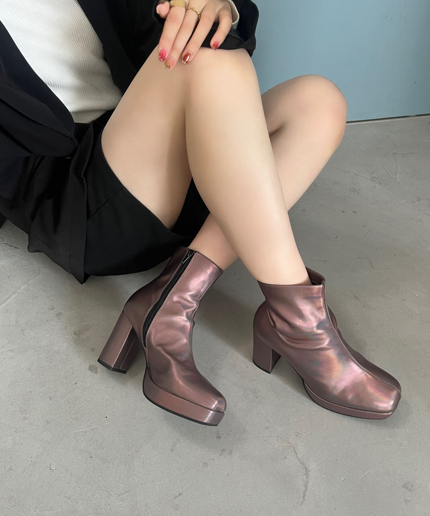 ORiental TRaffic「●2024秋冬新作●プラットフォームヒールショートブーツ/41422」|ショートブーツ|RAINBOW