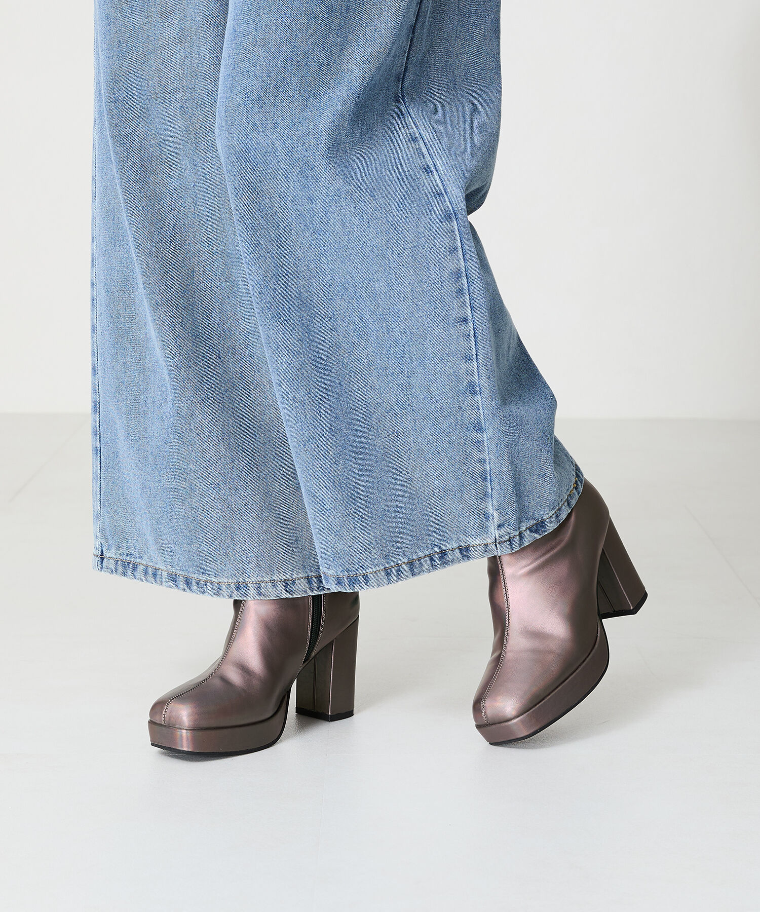 ORiental TRaffic「●2024秋冬新作●プラットフォームヒールショートブーツ/41422」|ショートブーツ|