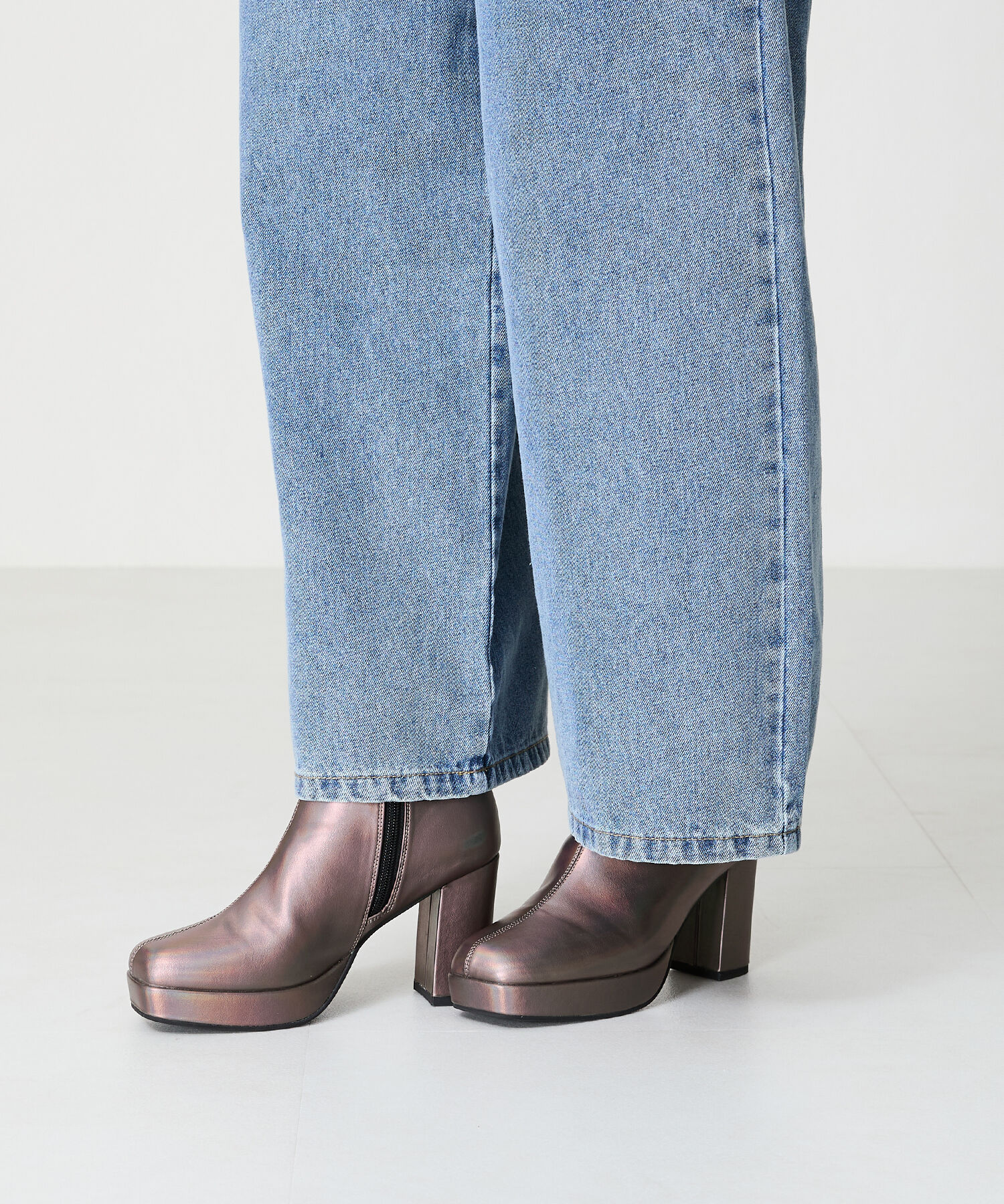 ORiental TRaffic「●2024秋冬新作●プラットフォームヒールショートブーツ/41422」|ショートブーツ|