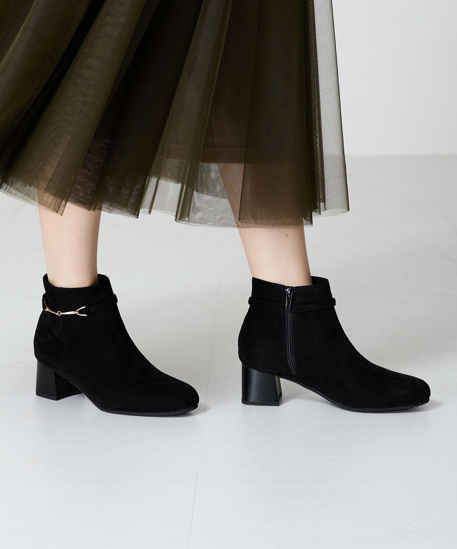 WA Oriental TRaffic「●2024秋冬新作●ビットモチーフミドルヒールブーツ/42406」|ショートブーツ|