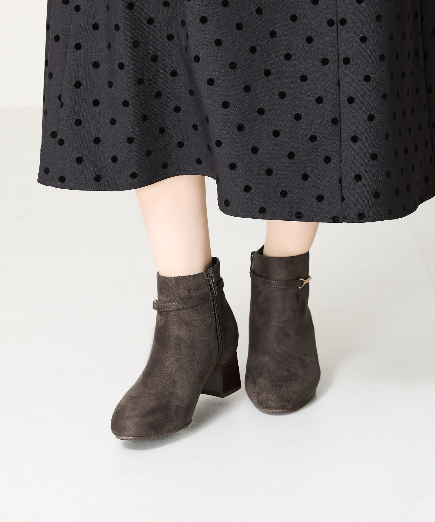 WA Oriental TRaffic「●2024秋冬新作●ビットモチーフミドルヒールブーツ/42406」|ショートブーツ|