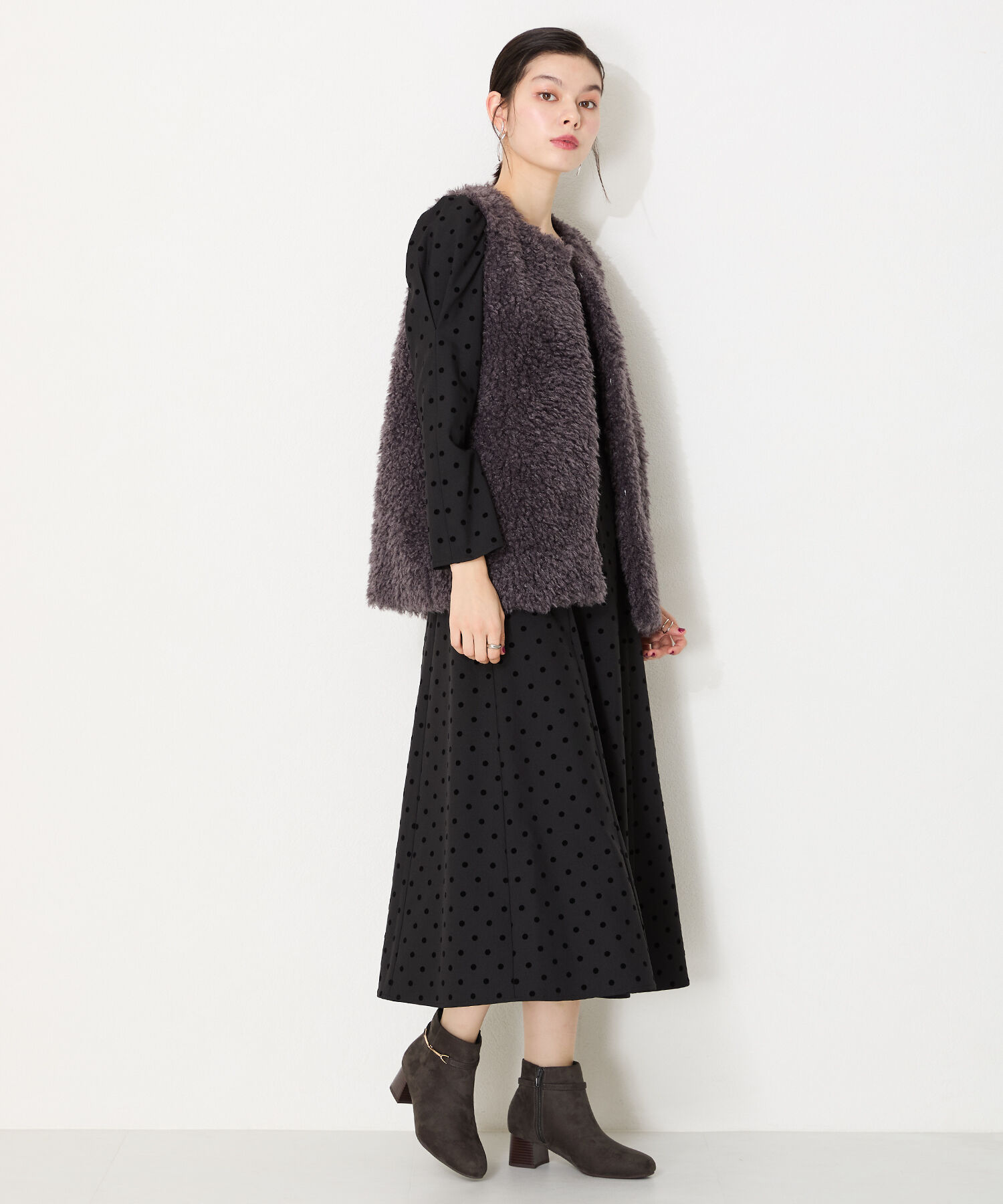 WA Oriental TRaffic「●2024秋冬新作●ビットモチーフミドルヒールブーツ/42406」|ショートブーツ|