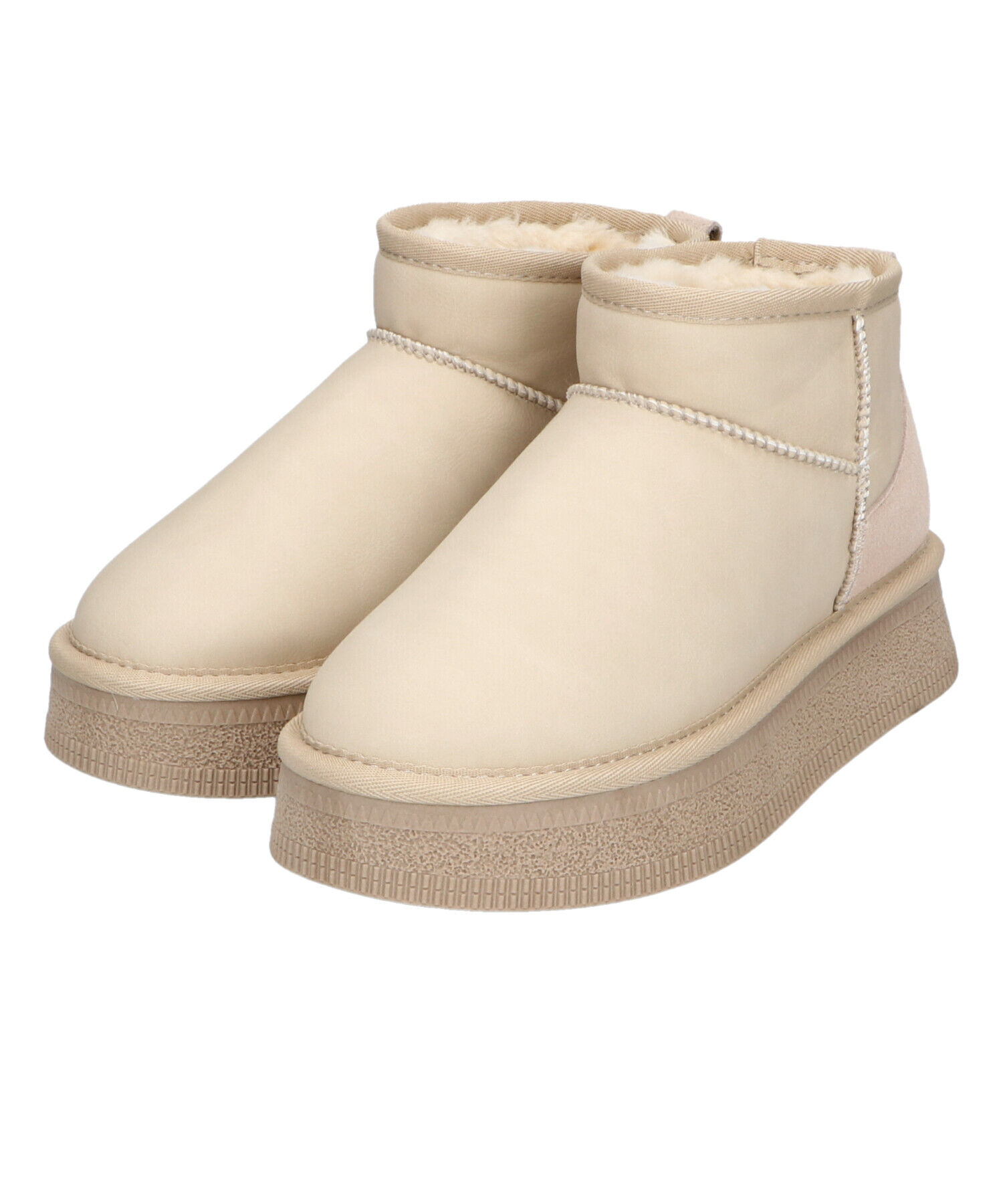 ORiental TRaffic「【 厚底 】フレアソール ムートン ショート ブーツ/41426 防寒」|ショートブーツ|