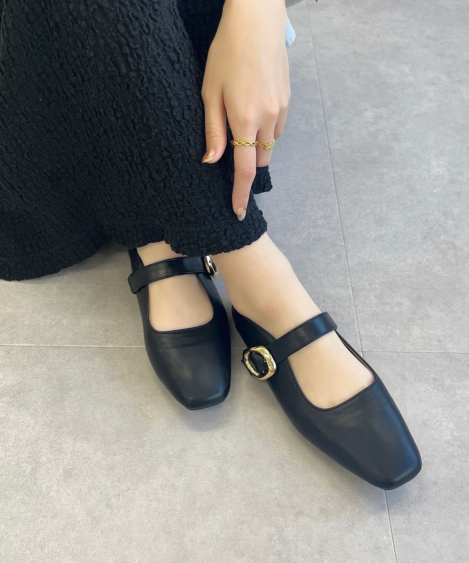 WA Oriental TRaffic「柔らか ストラップ フラット パンプス /52104 フィット クッション」|パンプス|