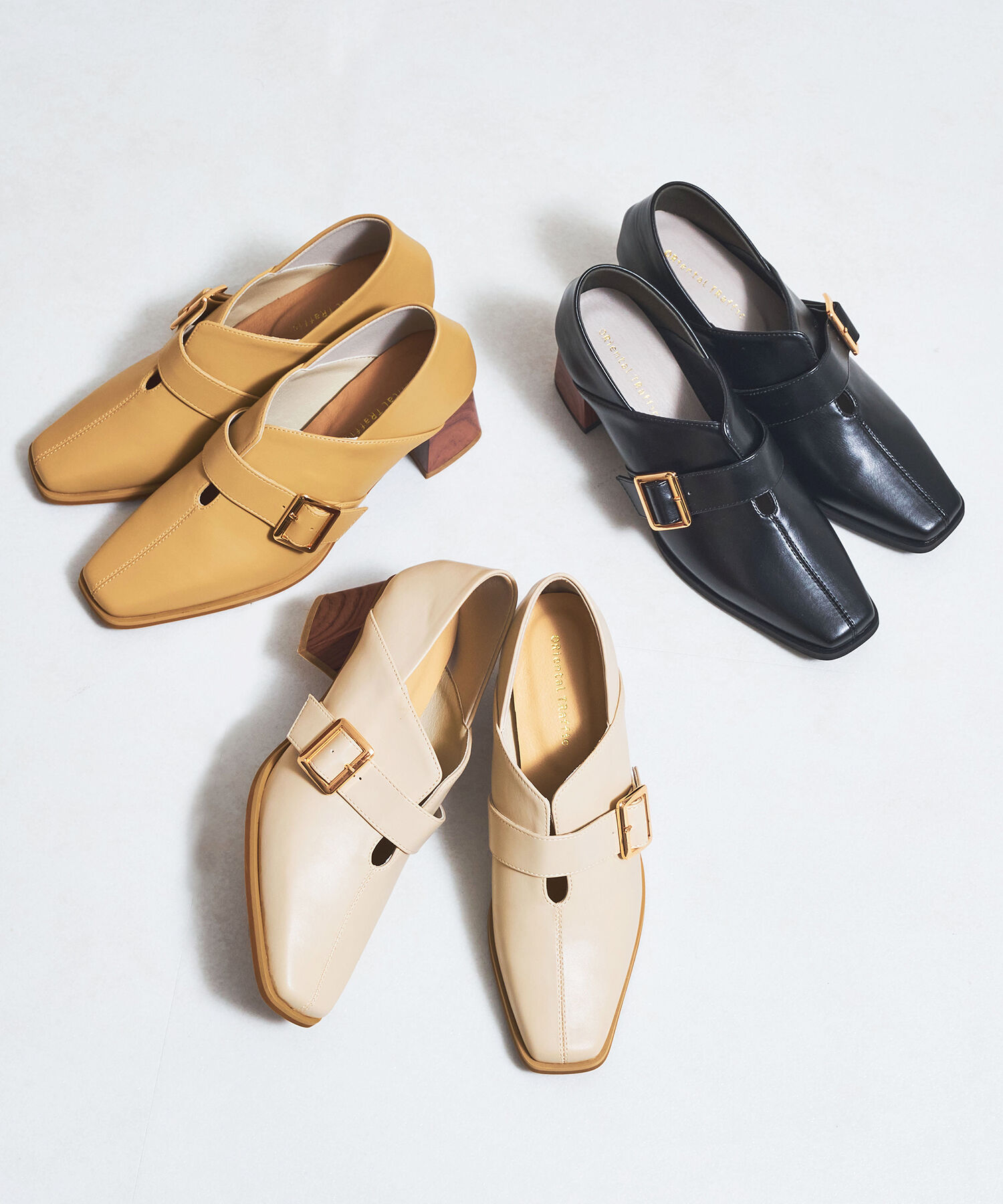 ORiental TRaffic「ウッドヒールベルトパンプス/51103 パンプス トレンド 人気 売れてる」|パンプス|