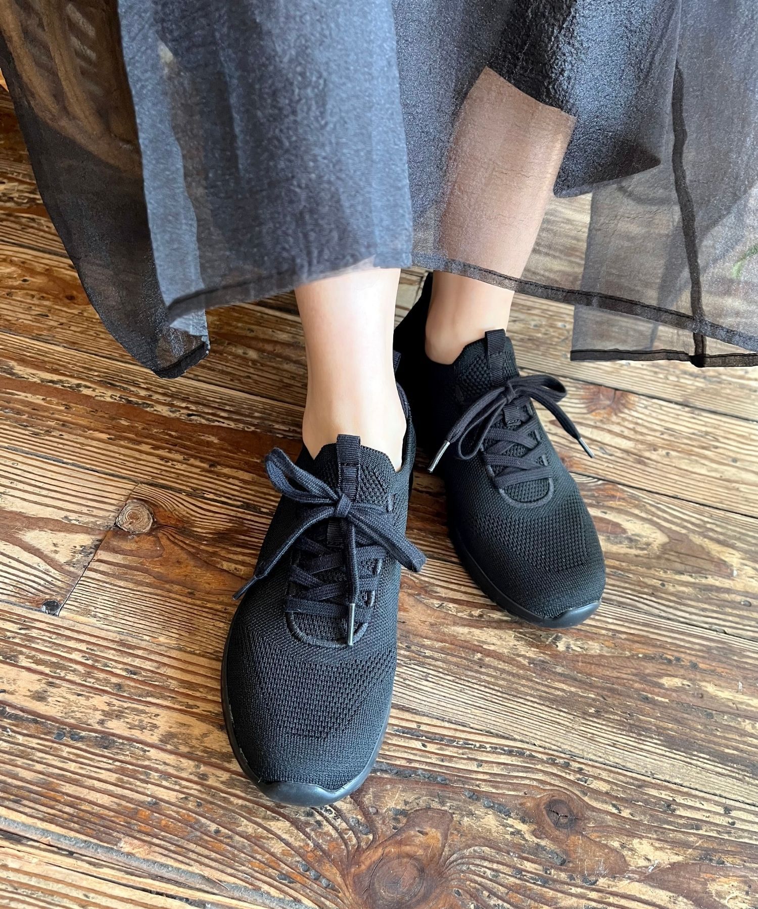 ORiental TRaffic「レースアップ ニット スニーカー /OT3765  トレンド　人気  軽い ワンタッチ」|スニーカー|