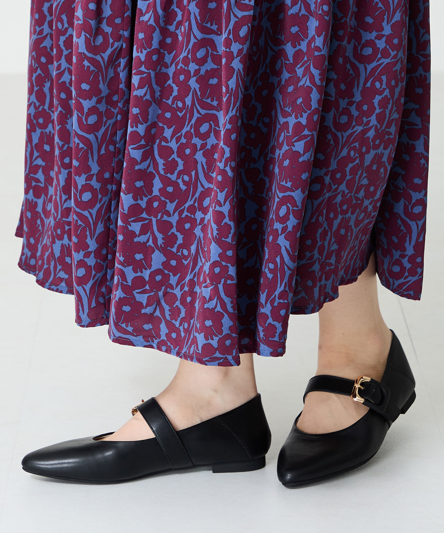 WA Oriental TRaffic「配色バックル柔らかフラットパンプス/52118 パンプス フィット クッション 人気 トレンド」|パンプス|