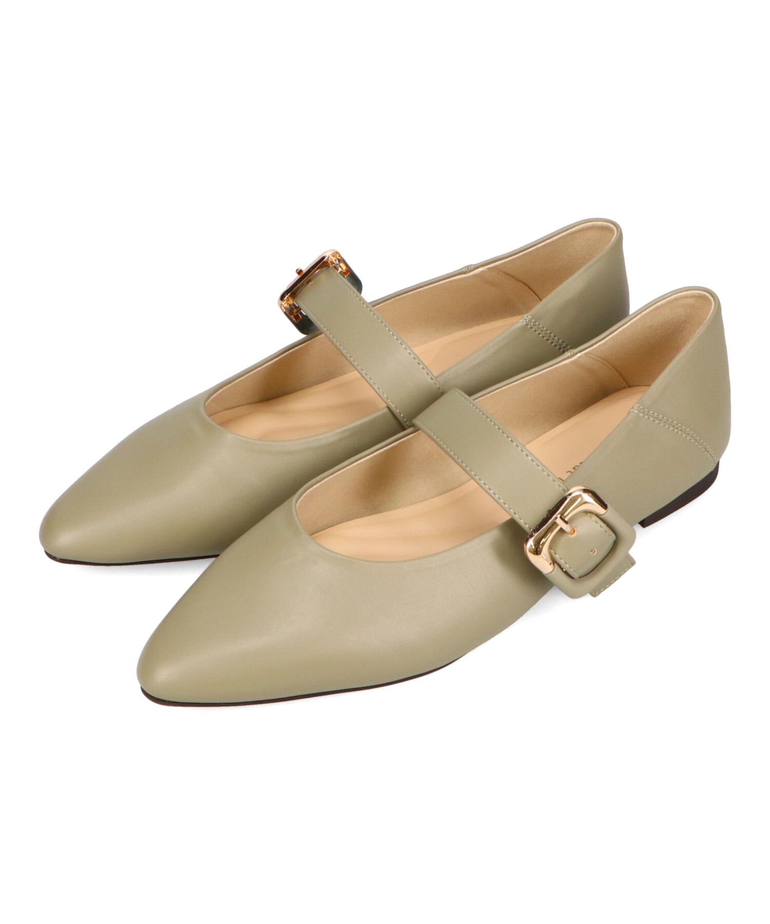 WA Oriental TRaffic「配色バックル柔らかフラットパンプス/52118 パンプス フィット クッション 人気 トレンド」|パンプス|