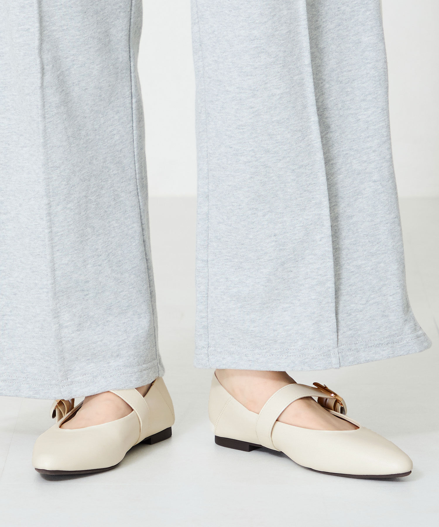 WA Oriental TRaffic「配色バックル柔らかフラットパンプス/52118 パンプス フィット クッション 人気 トレンド」|パンプス|