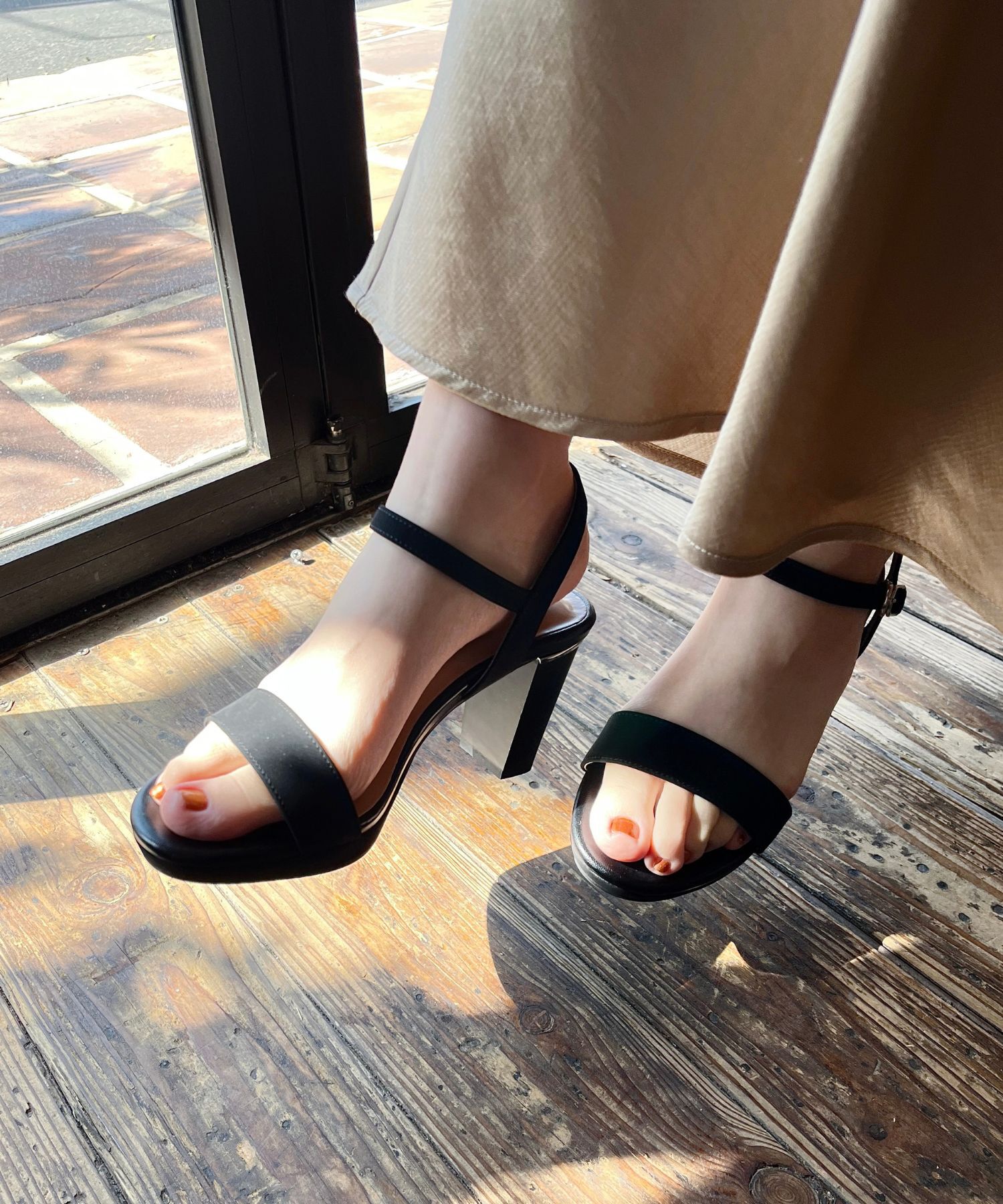 ORiental TRaffic「●2025春夏新作●ラウンドトゥラインヒールサンダル/51208 サンダル トレンド 人気」|サンダル|