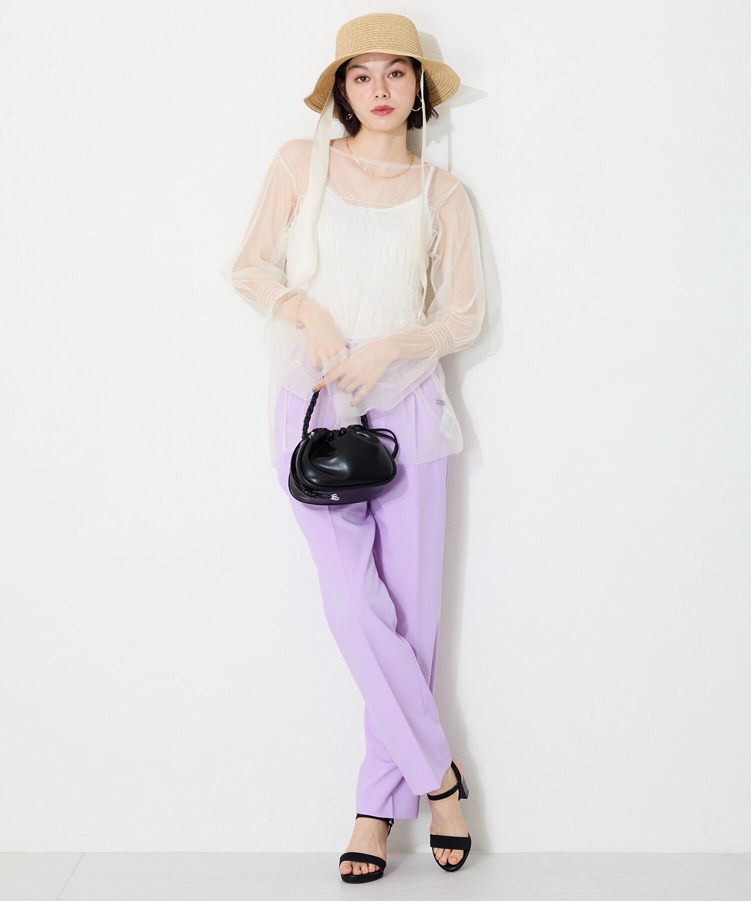 ORiental TRaffic「●2025春夏新作●ラウンドトゥラインヒールサンダル/51208 サンダル トレンド 人気」|サンダル|