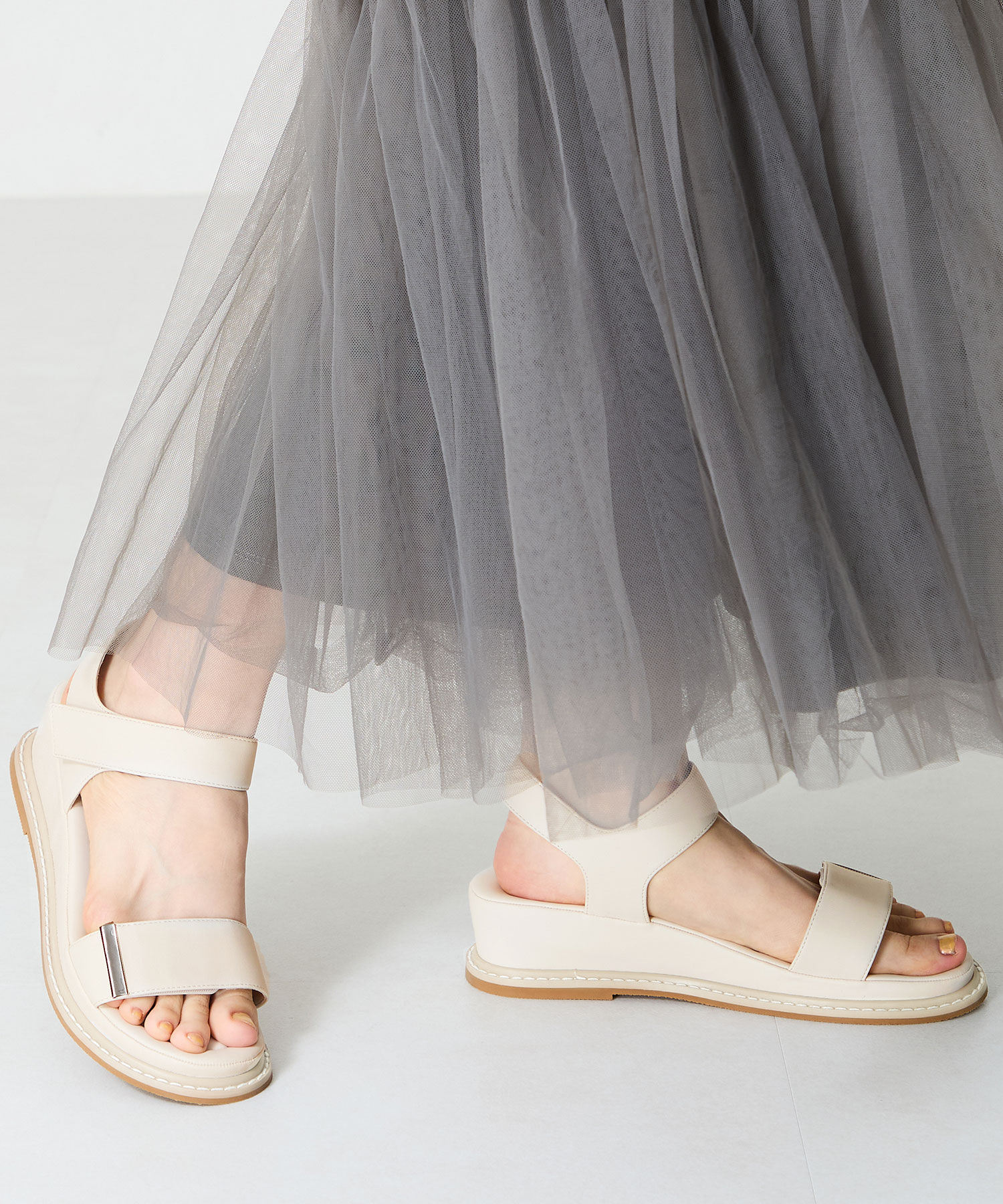 WA Oriental TRaffic「ワンベルトクッションウエッジサンダル/52205 人気 トレンド 売れてる サンダル」|サンダル|BEIGE