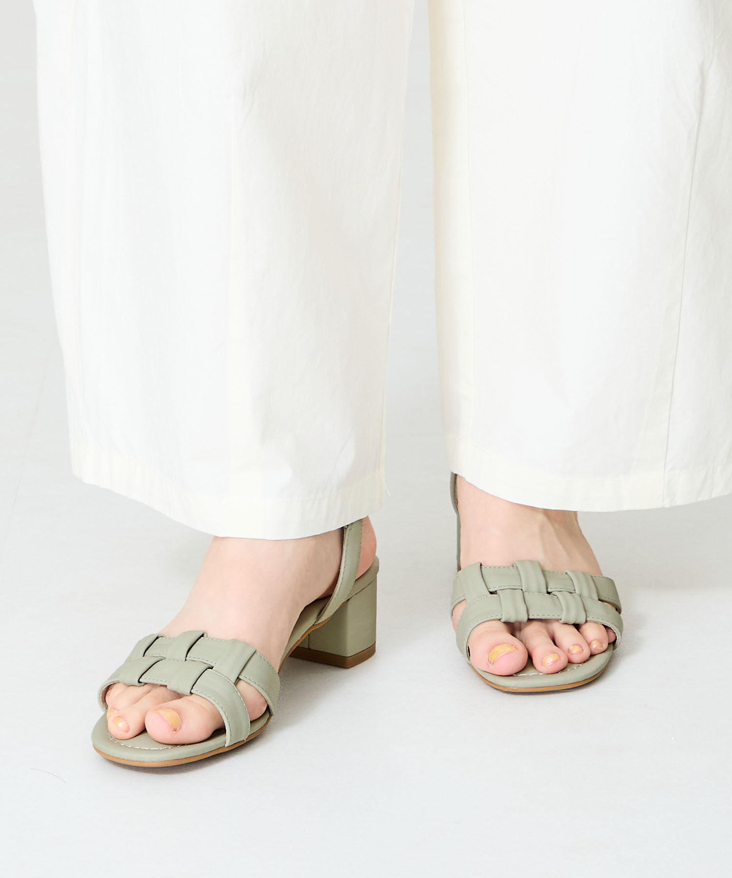 WA Oriental TRaffic「●2025春夏新作●編み込みヒールサンダル/52203 サンダル 人気 トレンド 華奢 ヒール5.2cm」|サンダル|