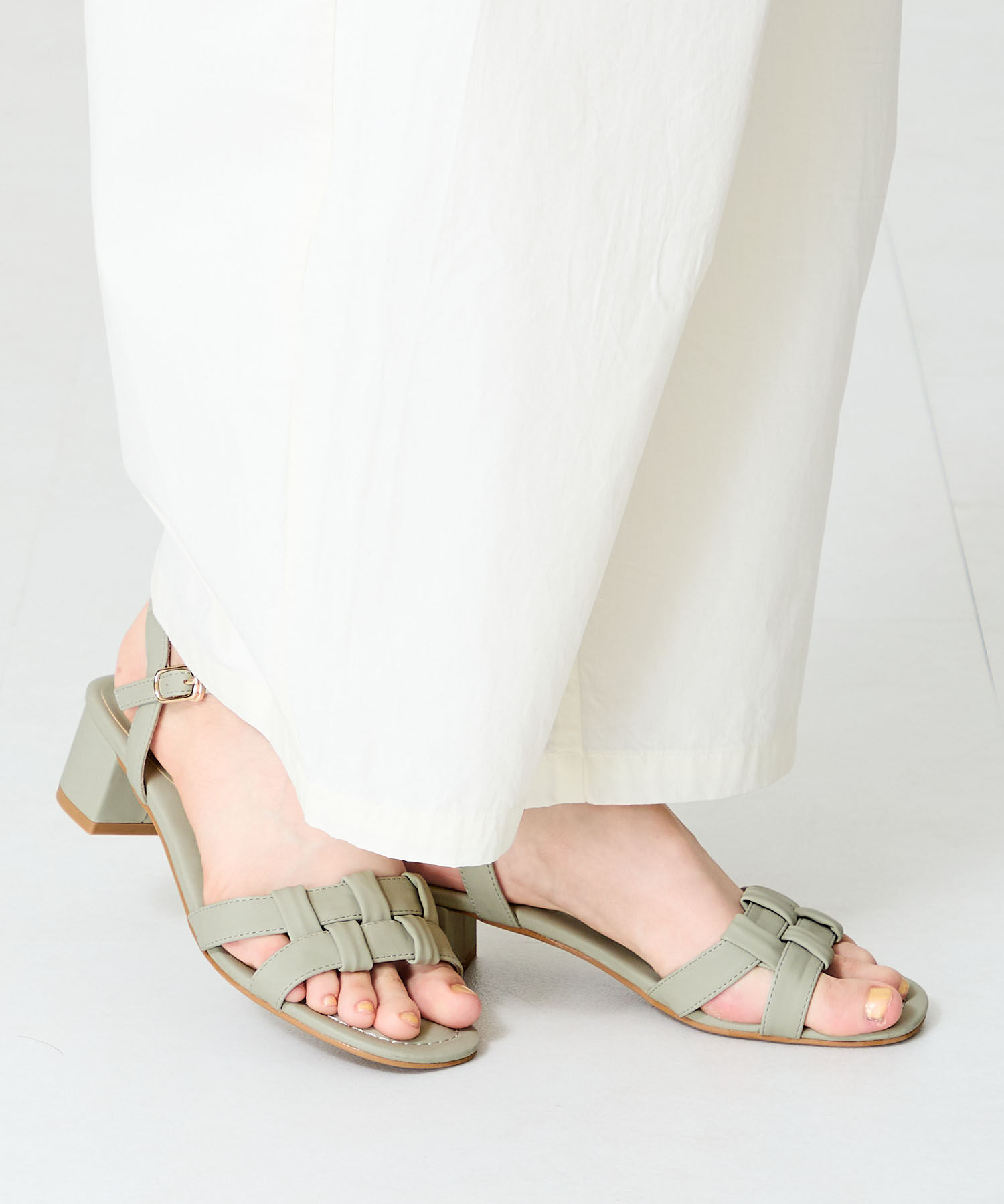 WA Oriental TRaffic「●2025春夏新作●編み込みヒールサンダル/52203 サンダル 人気 トレンド 華奢 ヒール5.2cm」|サンダル|